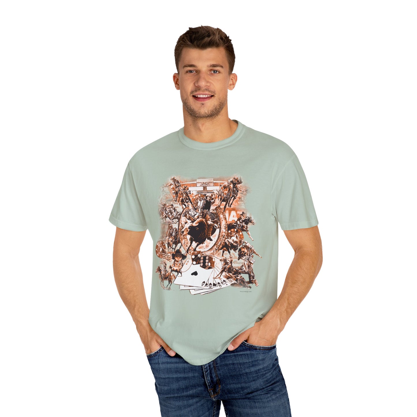 Vegas Rodeo Collage Garment Dyed T-Shirt