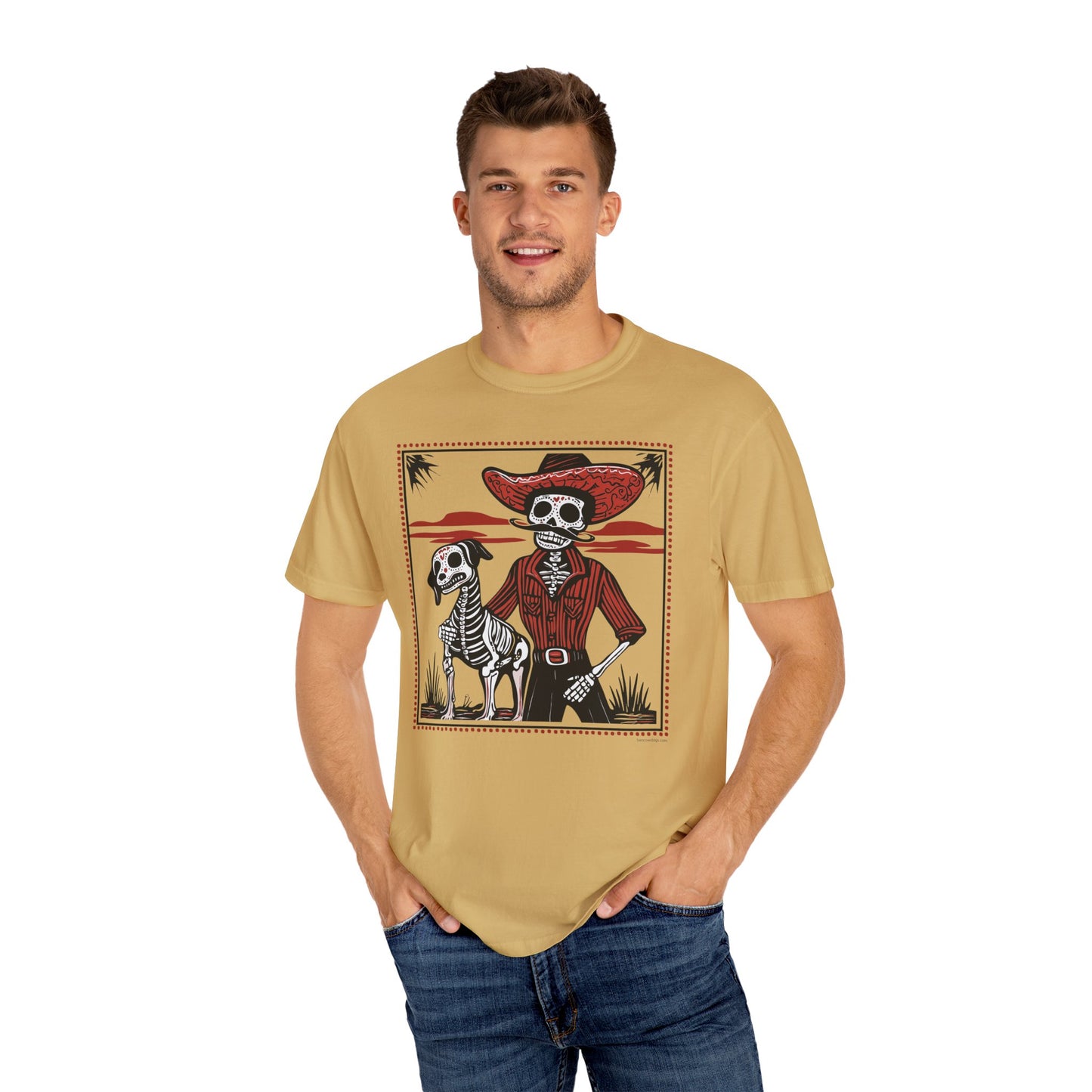 Dia De Los Muertos Skeleton Cowboy and Dog Unisex T-shirt