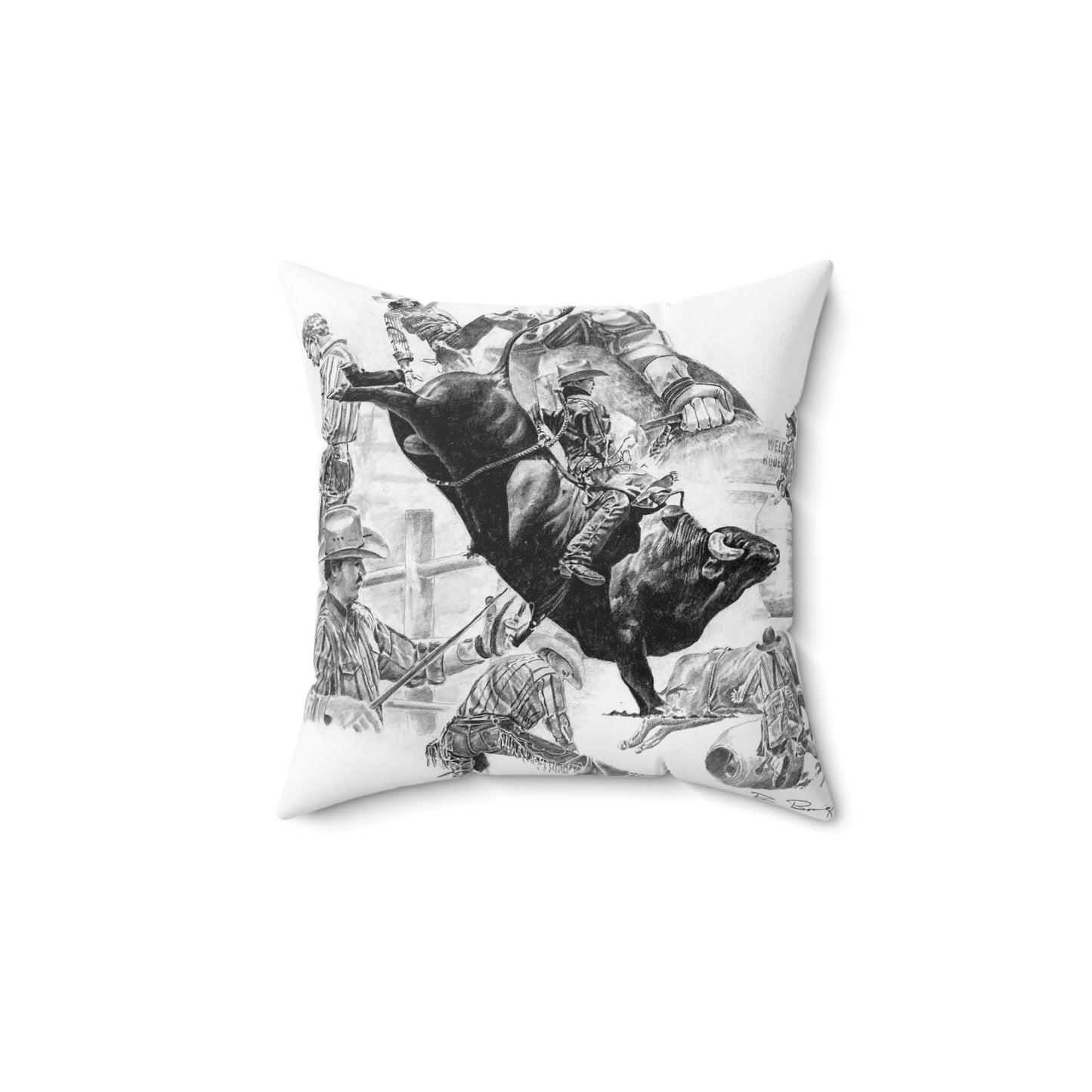 Bull Riding Pillow