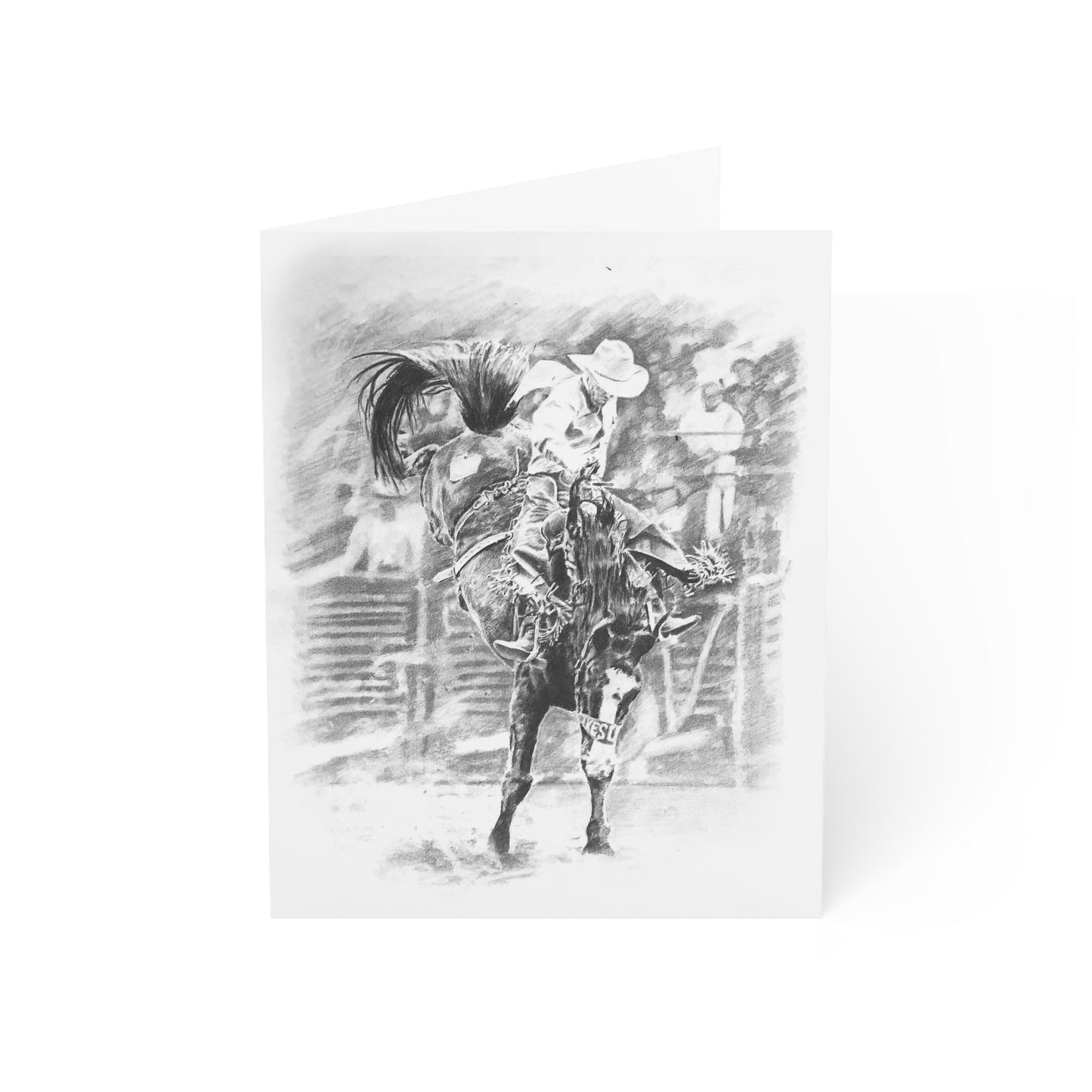 Bud Bronc Rider Blank Notecards