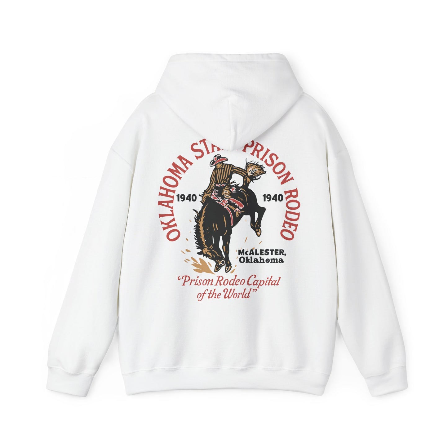 Vintage Rodeo Hoodie with 1940s Prison Rodeo Poster Design
