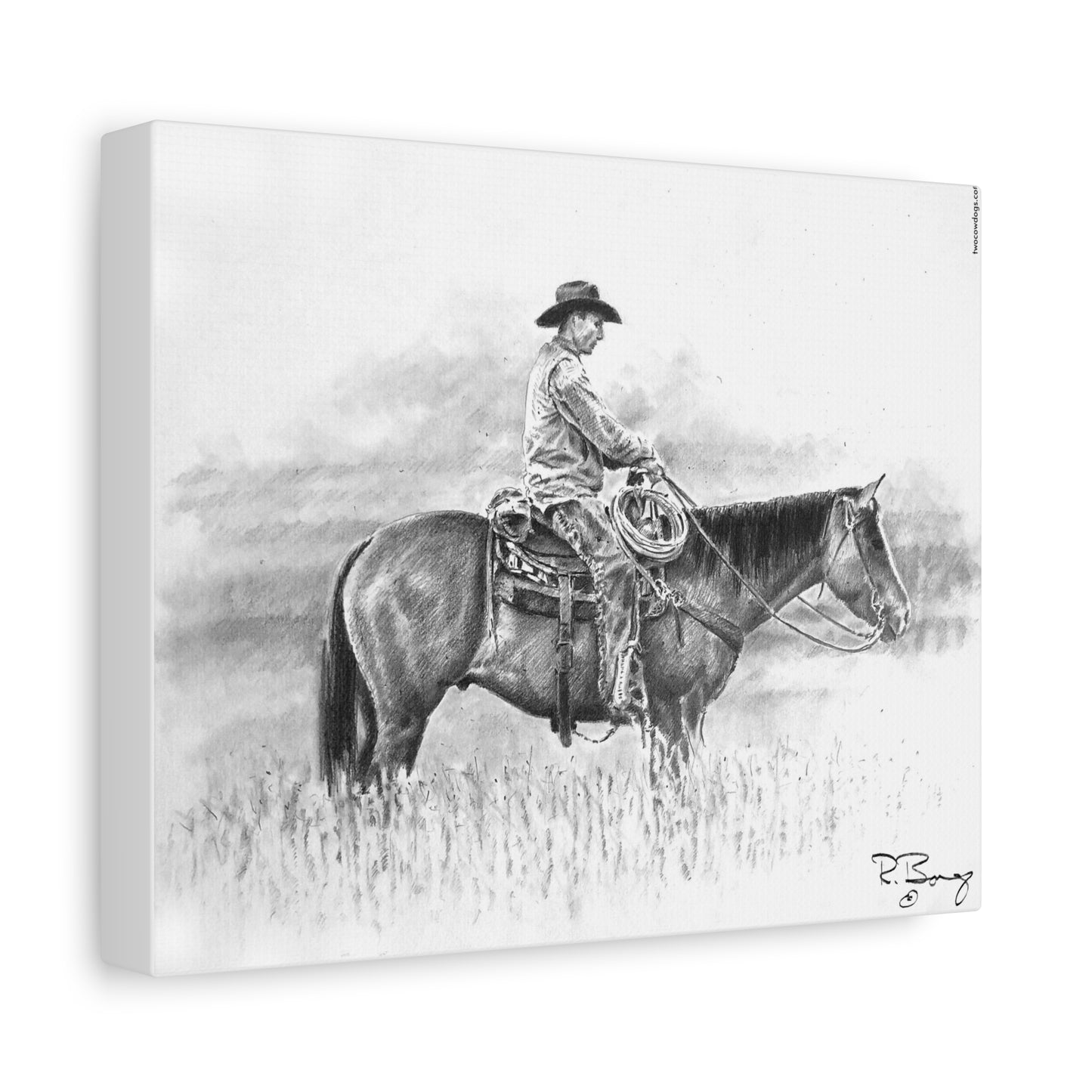 Pasture Cowboy, Custom Stretched Canvas