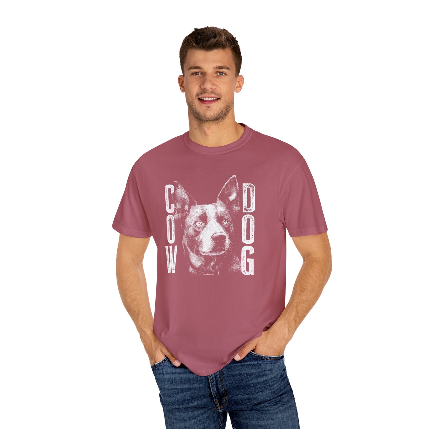 Cowdog Design with "COW DOG", Garment-Dyed T-shirt with
