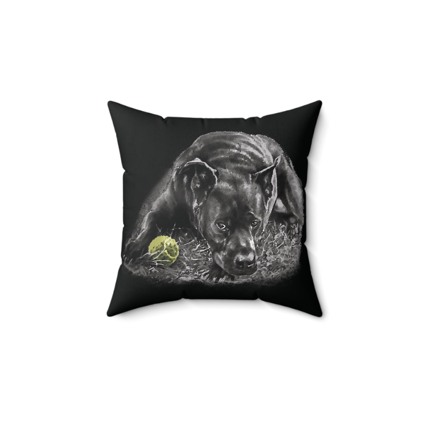 Black Dog Pillow (black)
