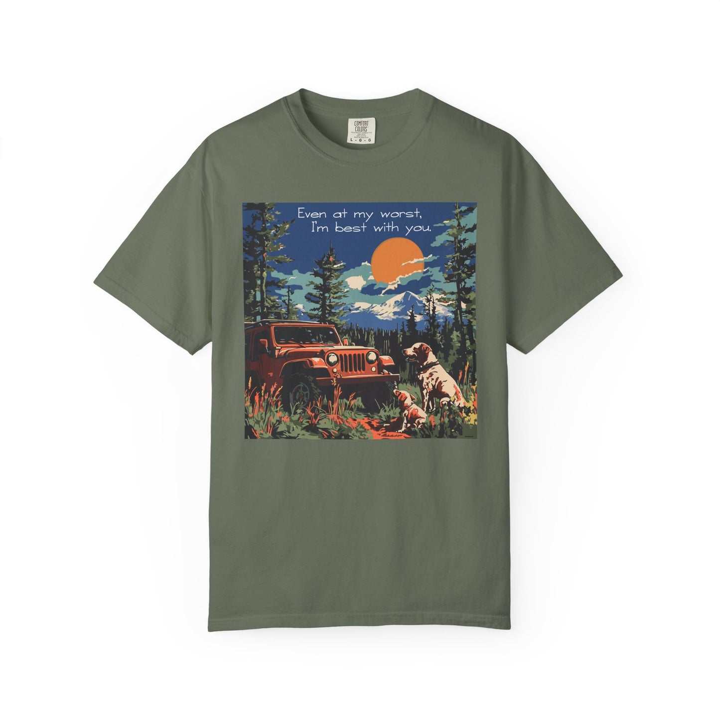 Best with You T-Shirt Dogs and Jeep
