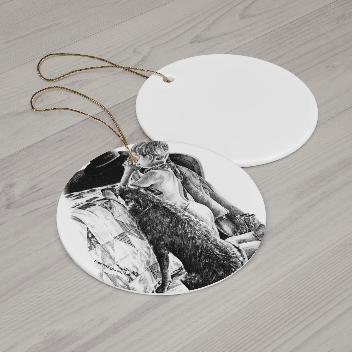 PRAYER TIME, Ceramic Christmas Ornament