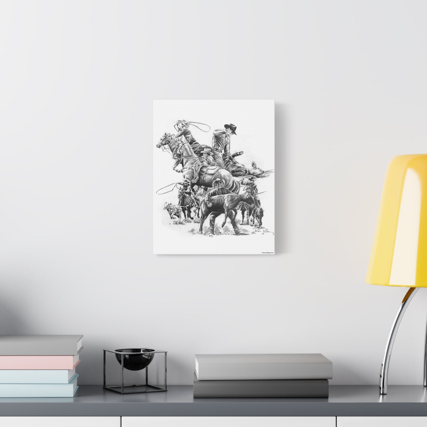 Roping Collage, Custom Stretched Canvas
