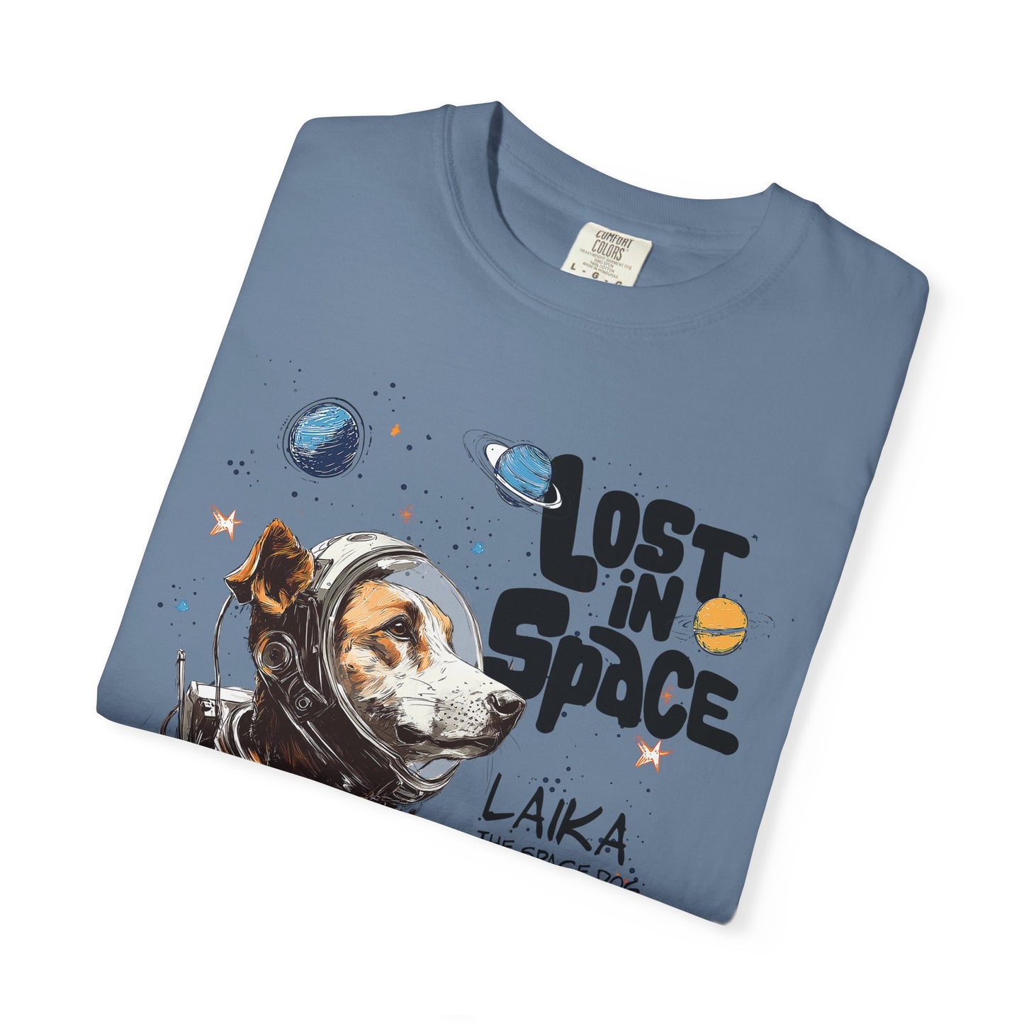 Laika Lost in Space T-shirt - Unisex Garment-Dyed
