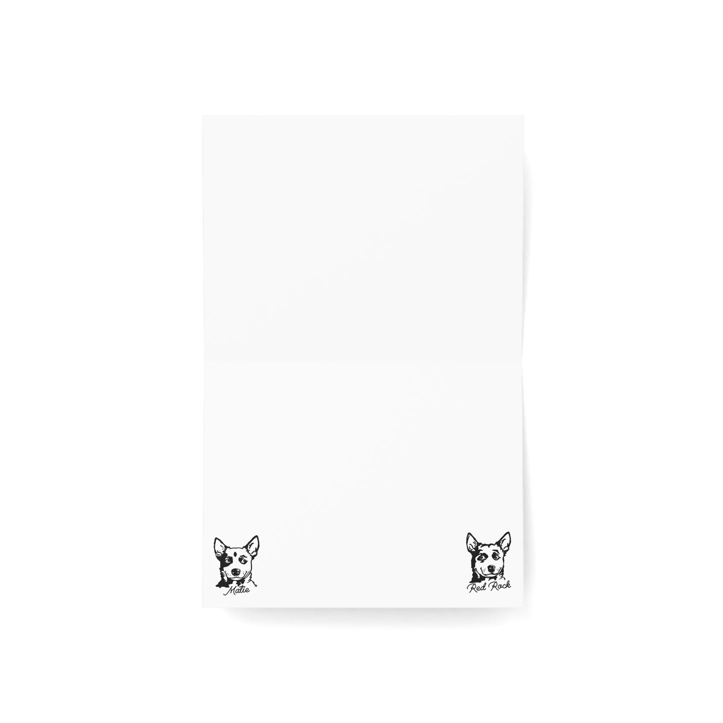 Two Cow Dogs Blank Notecards