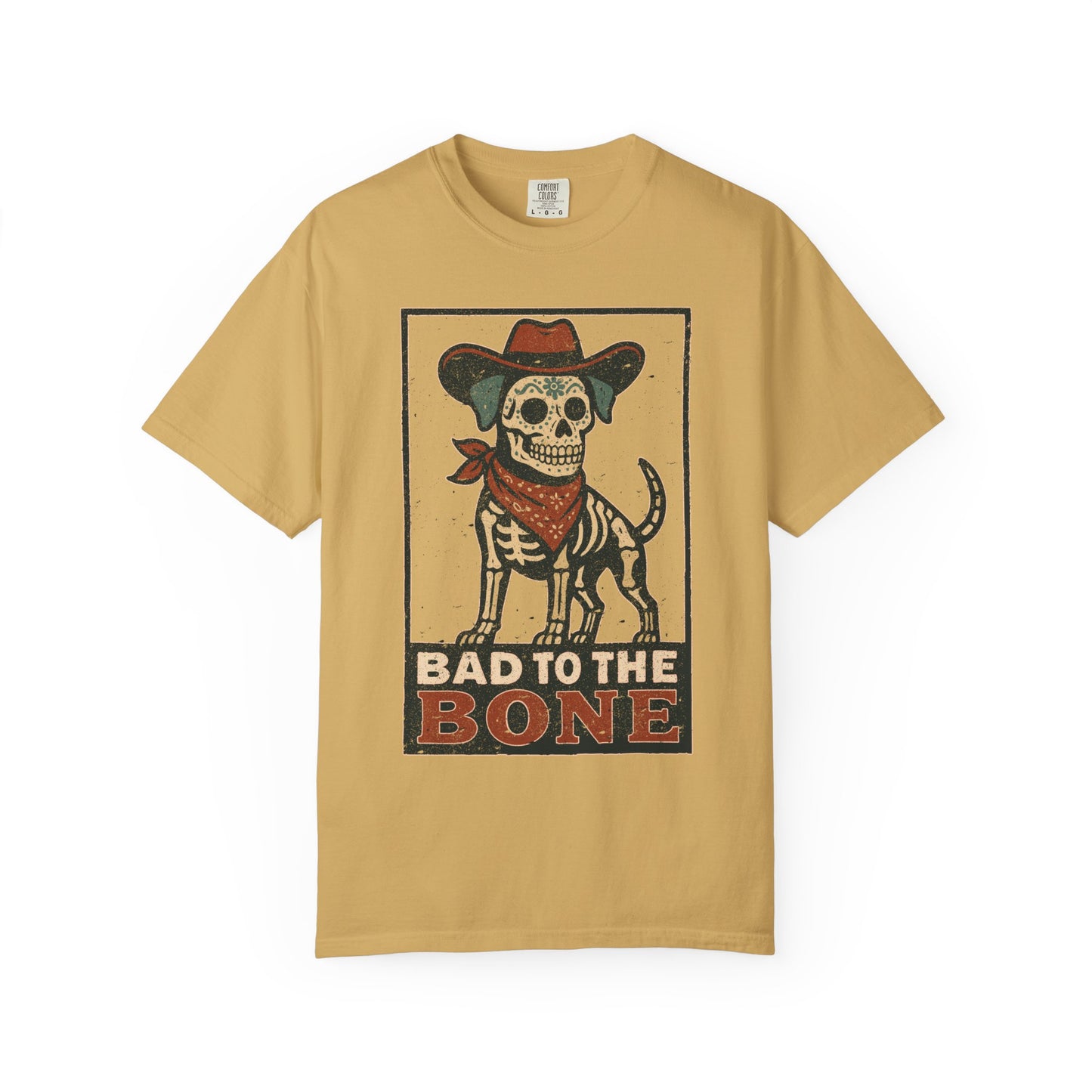 Copy of Bad to the Bone – Cowboy Skeleton Dog Tee