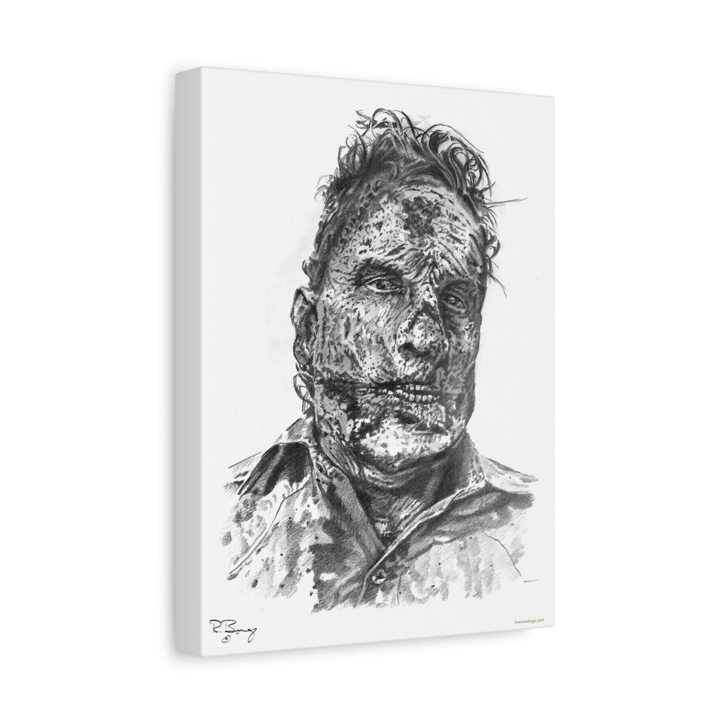 Stretched Canvas - Ron Zombie Drawing