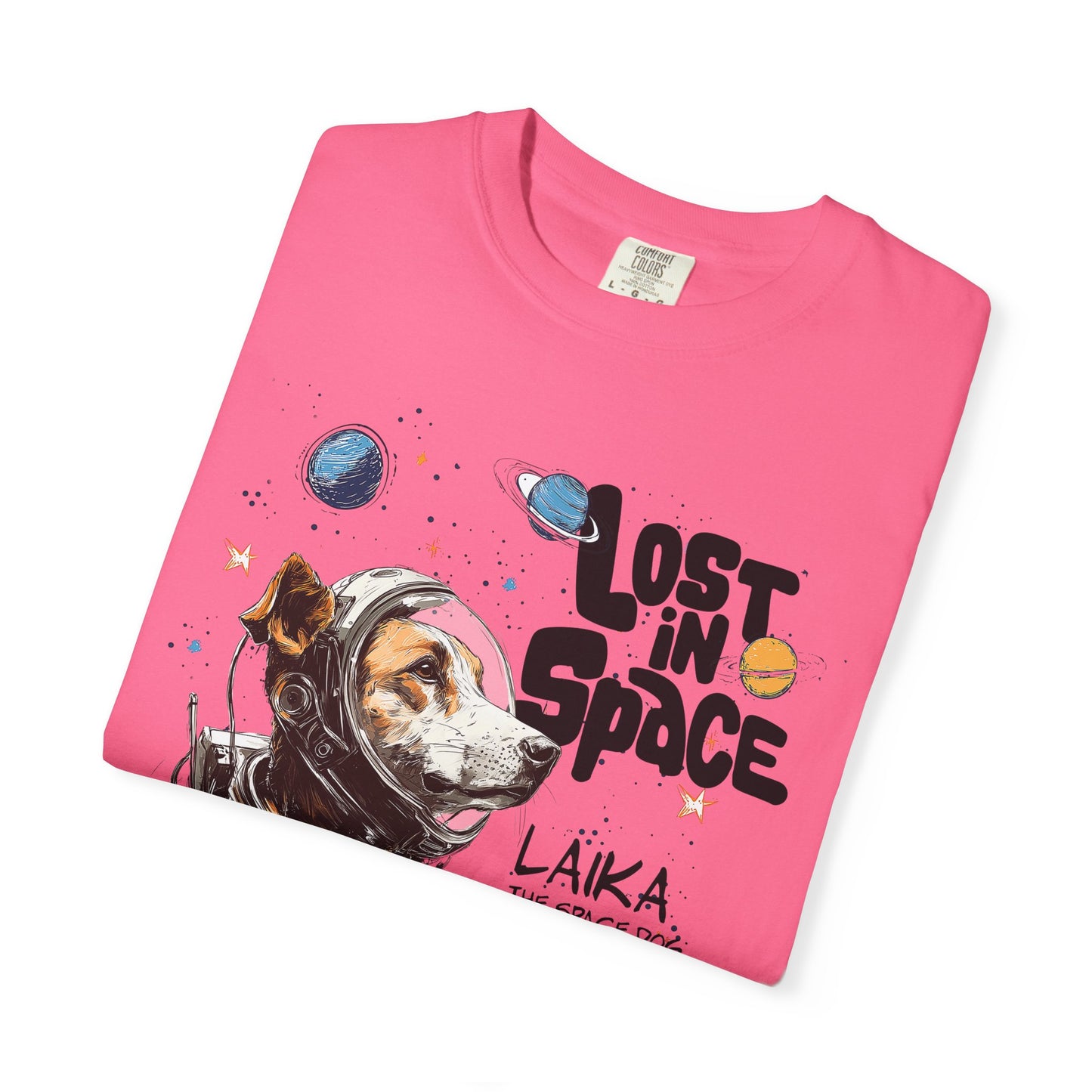 Laika Lost in Space T-shirt - Unisex Garment-Dyed