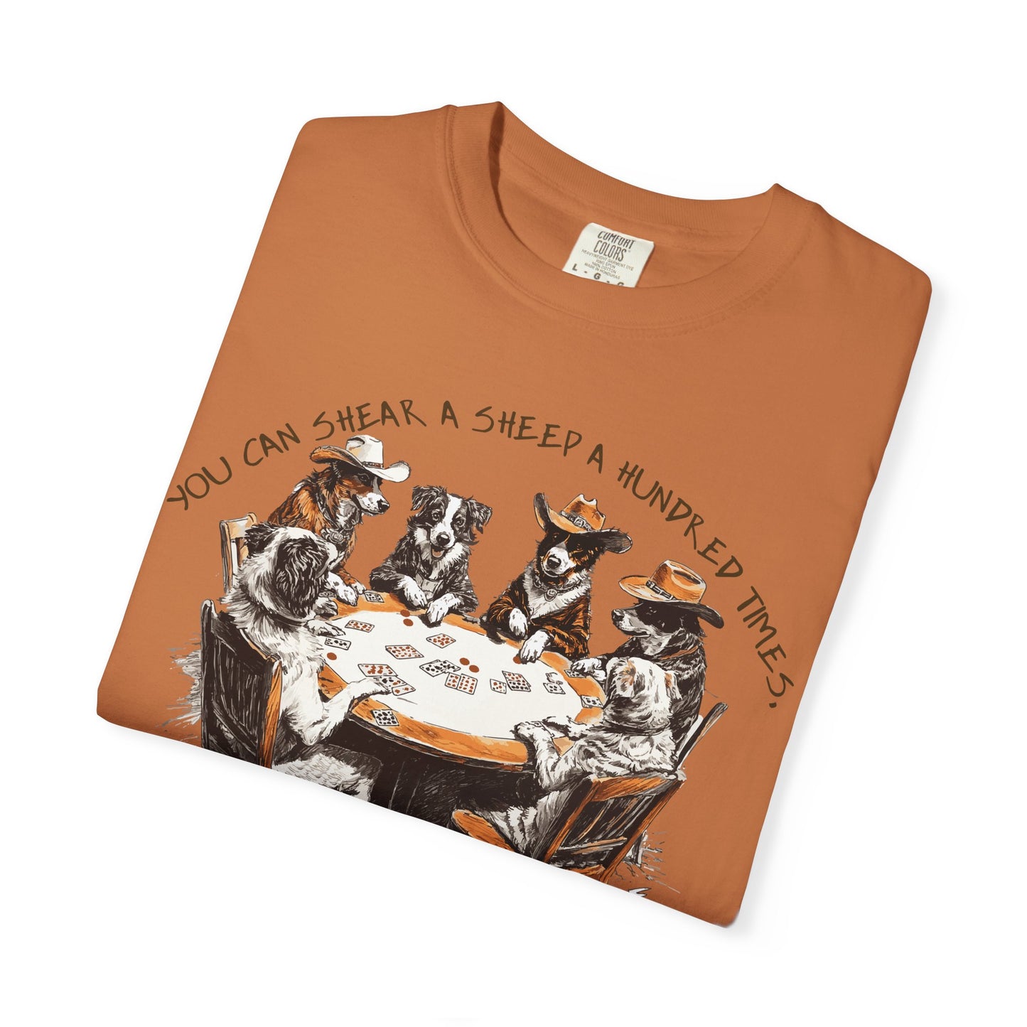 T-shirt with Poker Player Amarillo Slim Quote and Dogs Playing Cards Design