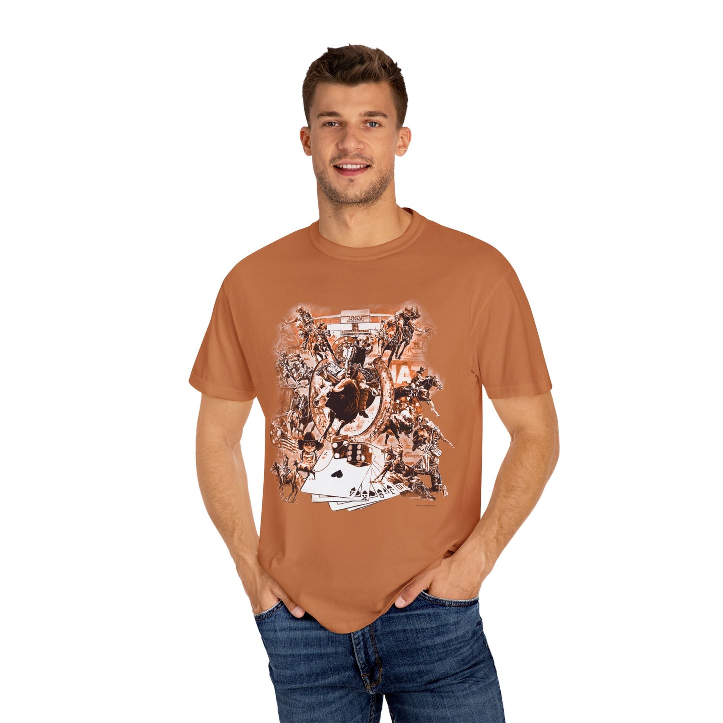 Vegas Rodeo Collage Garment Dyed T-Shirt