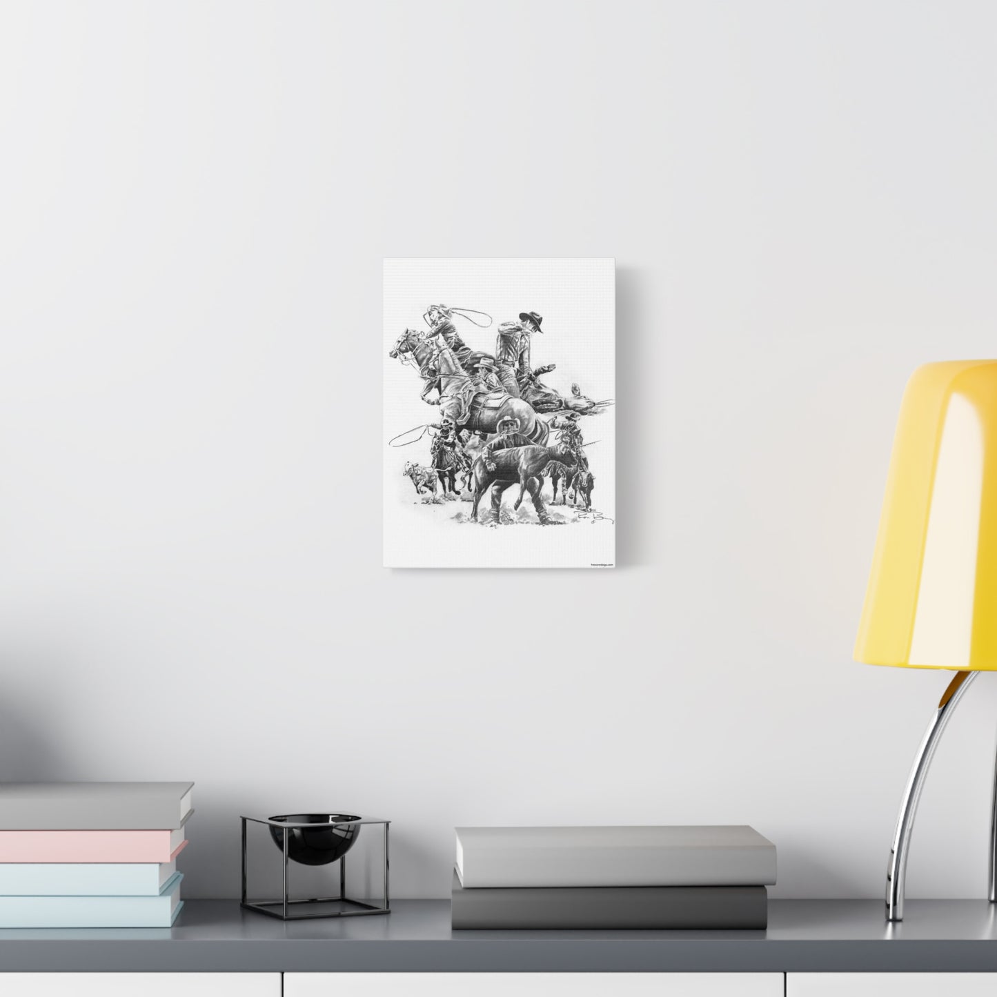 Roping Collage, Custom Stretched Canvas