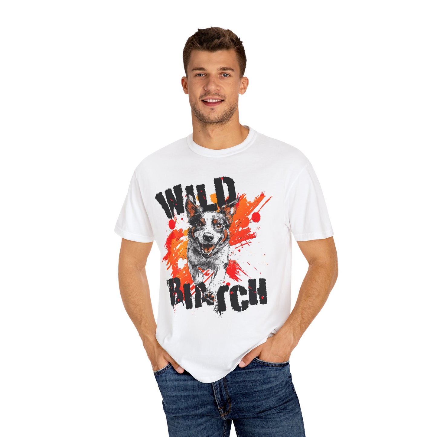 Wild Biatch Crazy Dog T-Shirt - Unisex Garment-Dyed