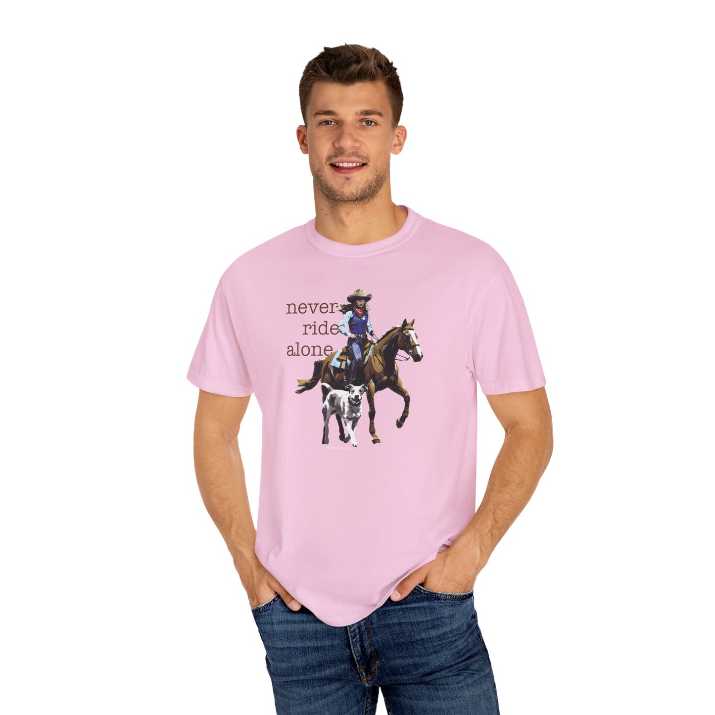 Never Ride Alone Cowgirl Tee Shirt