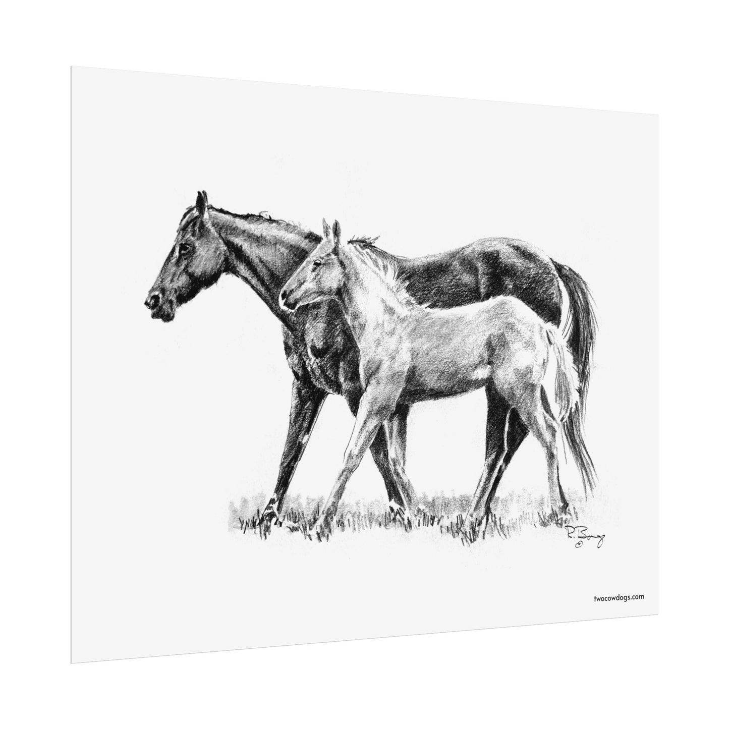 Mare and Foal Quarter Horse Matte