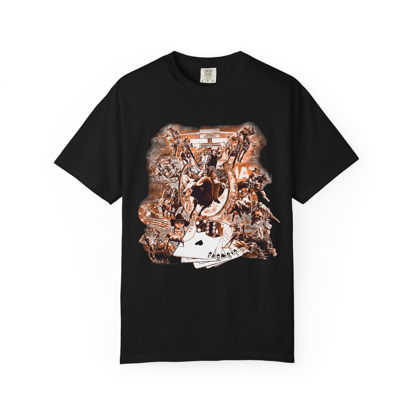 Vegas Rodeo Collage Garment Dyed T-Shirt