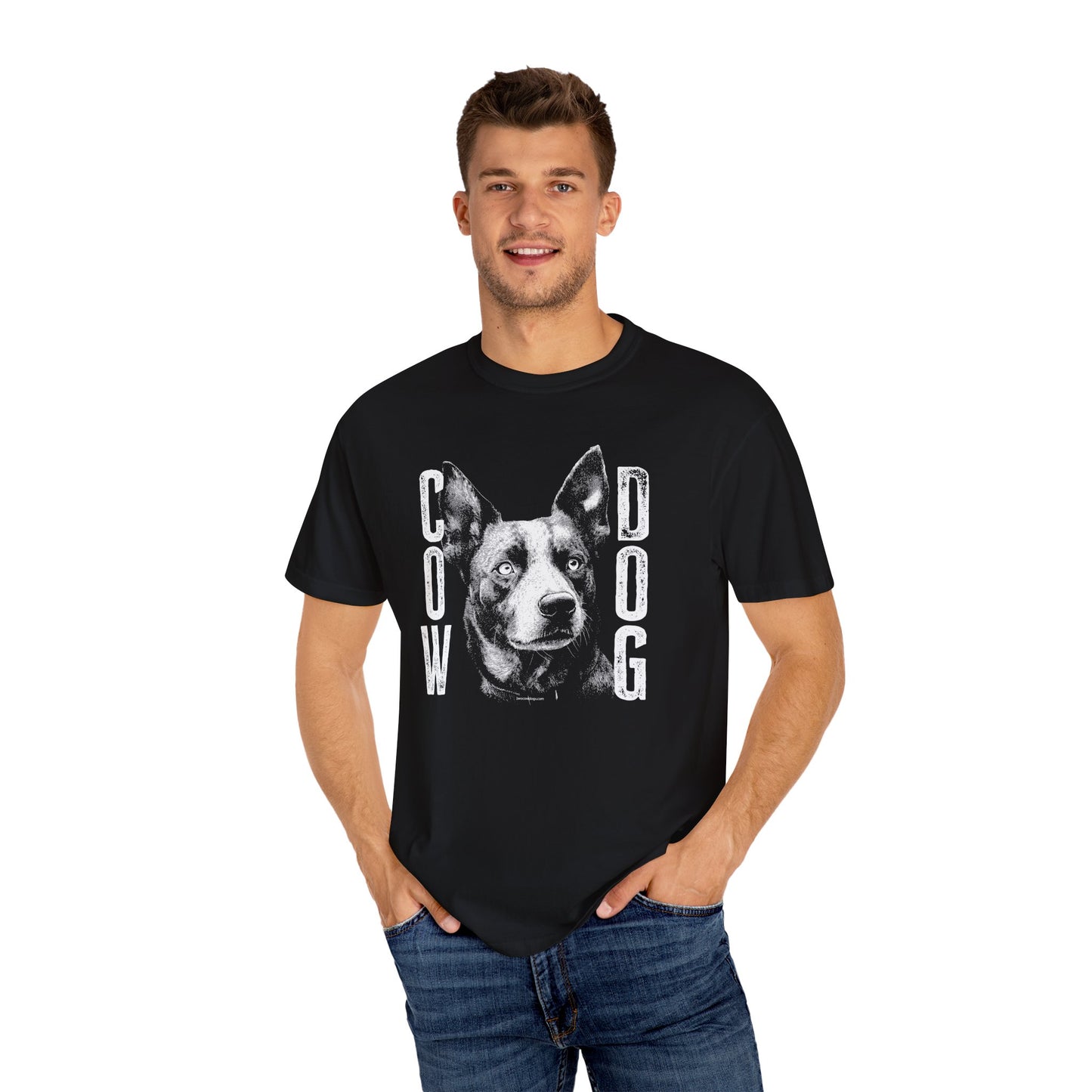 Cowdog Design with "COW DOG", Garment-Dyed T-shirt with