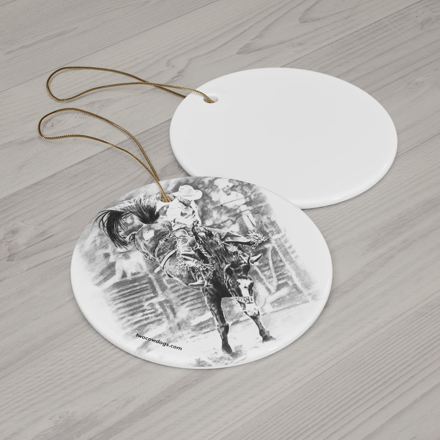 Bronc Rider Christmas Ornament