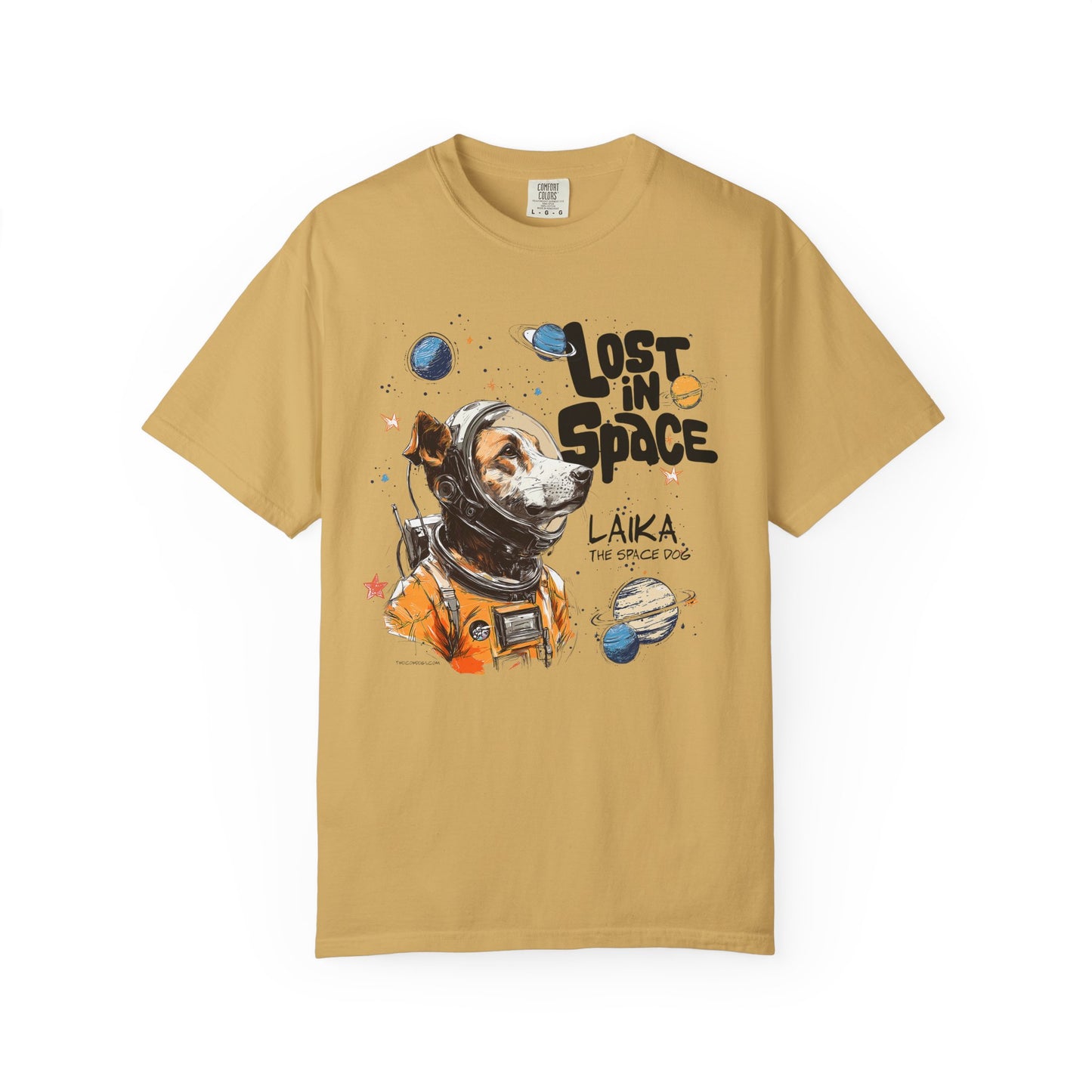 Laika Lost in Space T-shirt - Unisex Garment-Dyed