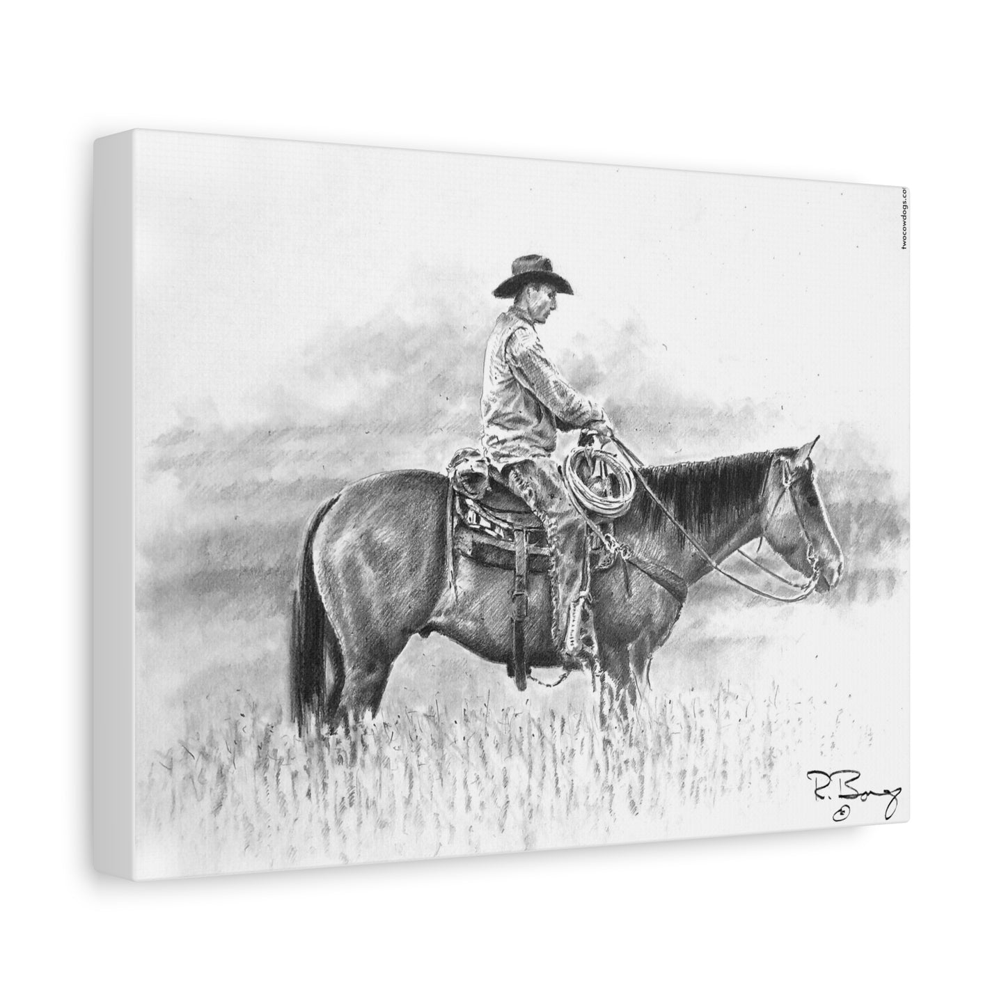 Pasture Cowboy, Custom Stretched Canvas
