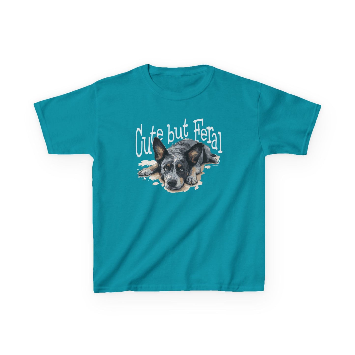 Kid's-Cute but Feral, Dog Heeler T-shirt