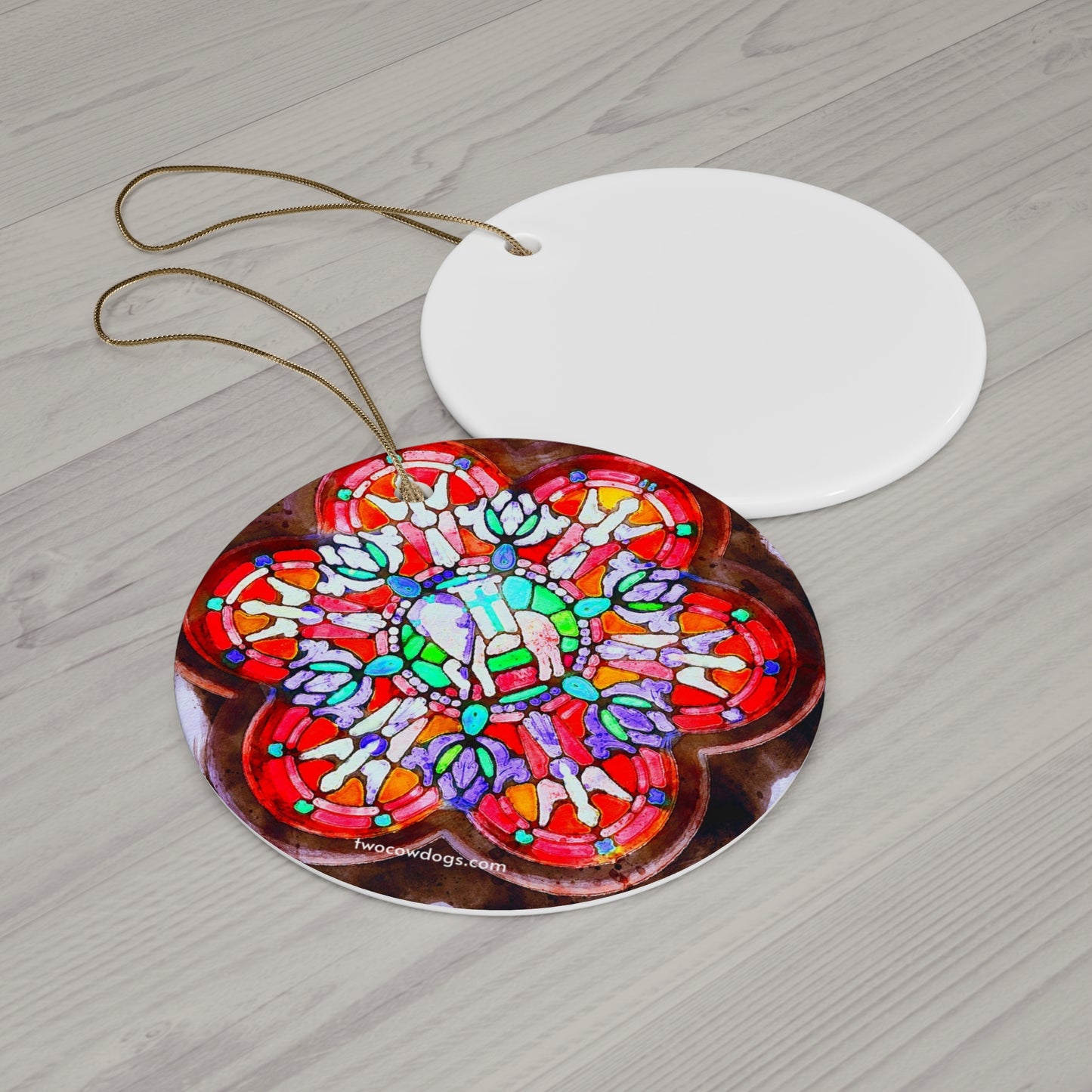 Stained Glass Ceramic Christmas Ornament