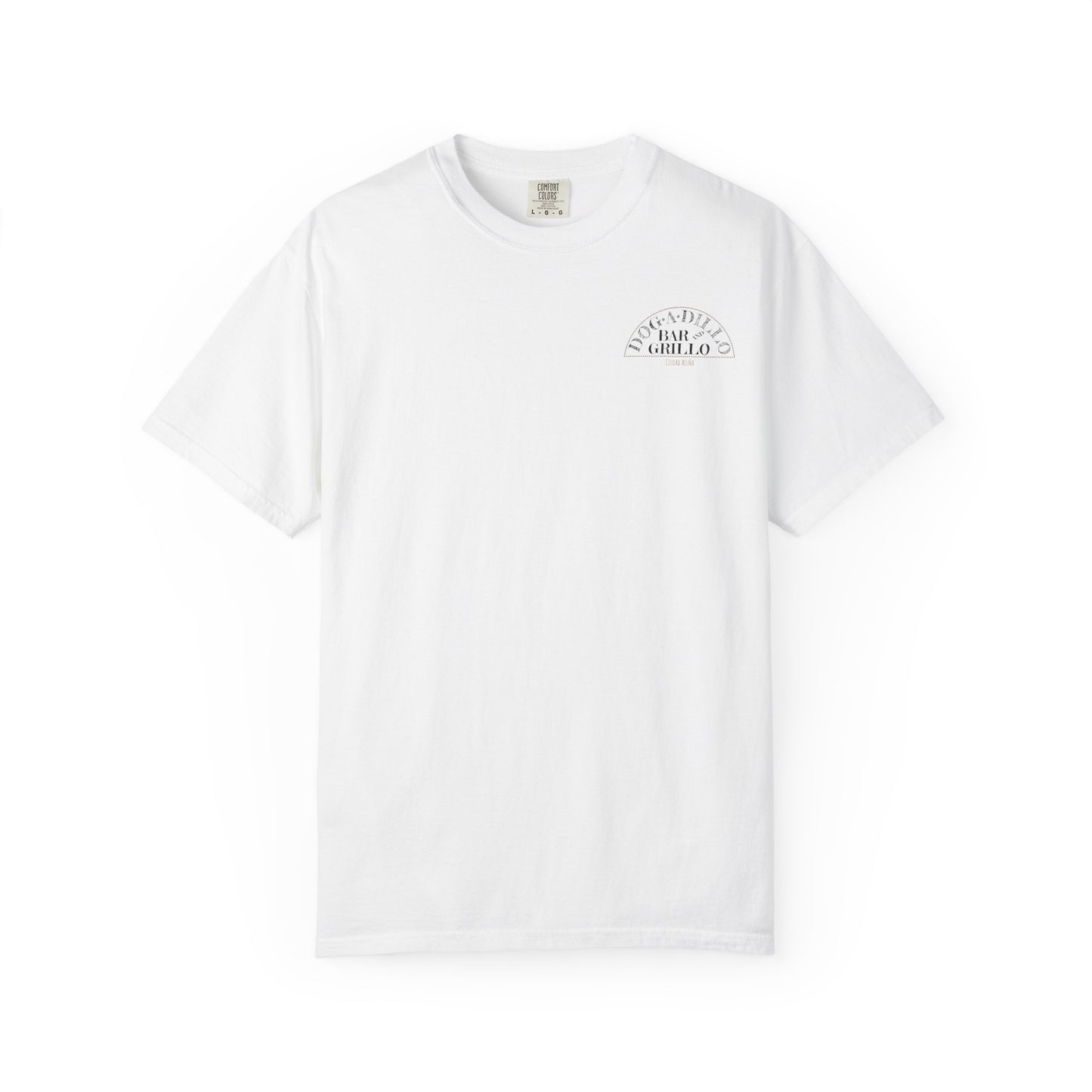 Dog-A-Dillo Armadillo Bar and Grillo T-Shirt, front and back