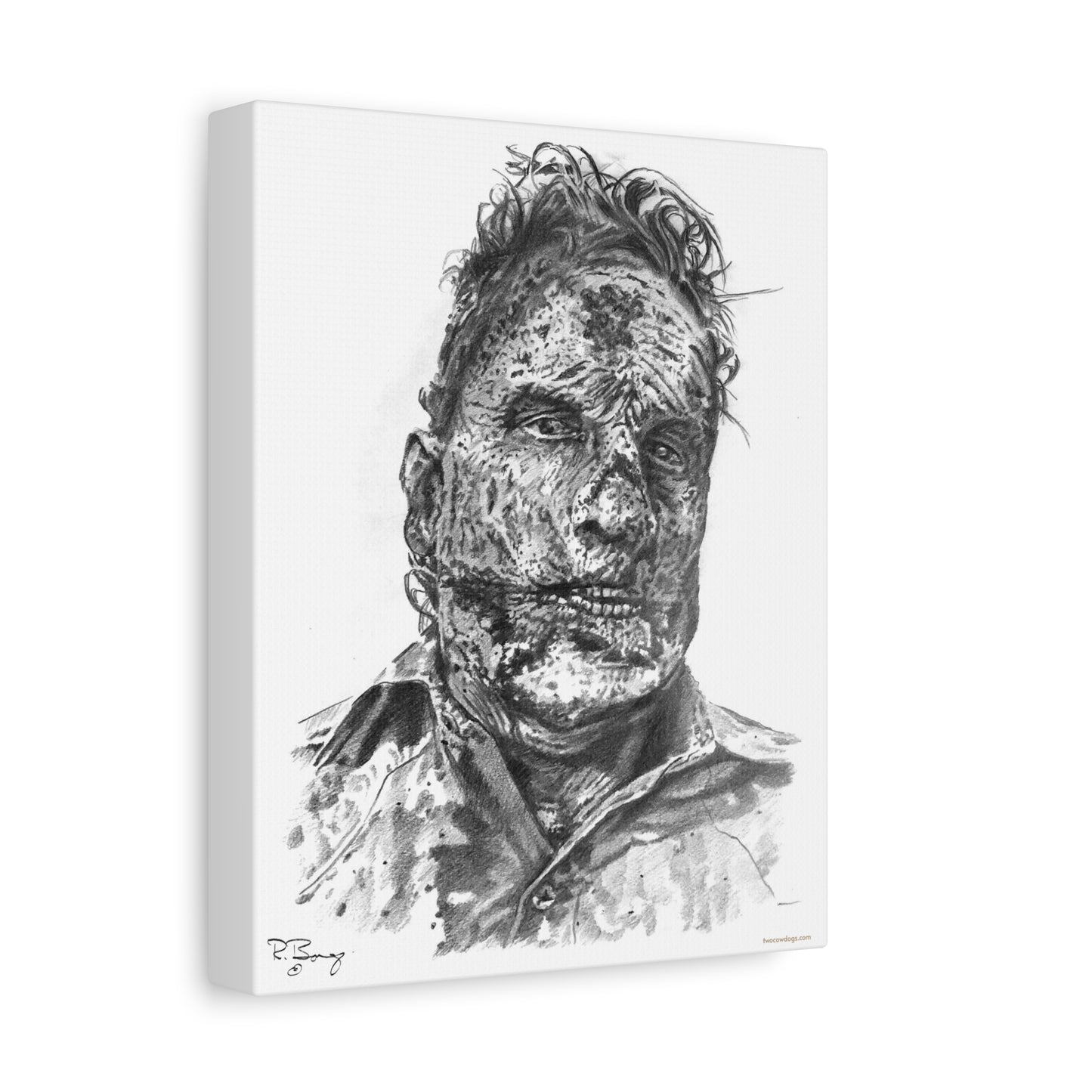 Stretched Canvas - Ron Zombie Drawing