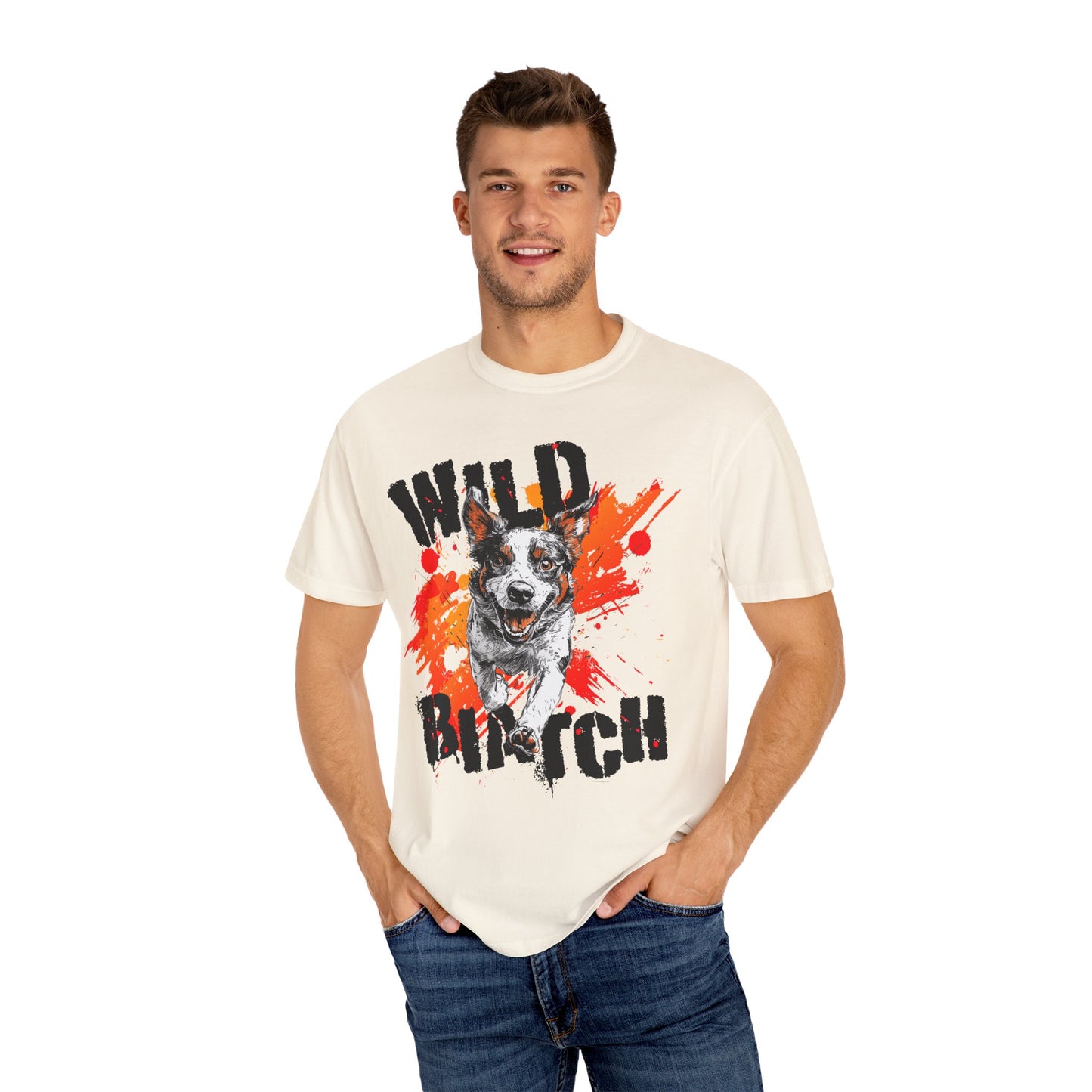 Wild Biatch Crazy Dog T-Shirt - Unisex Garment-Dyed