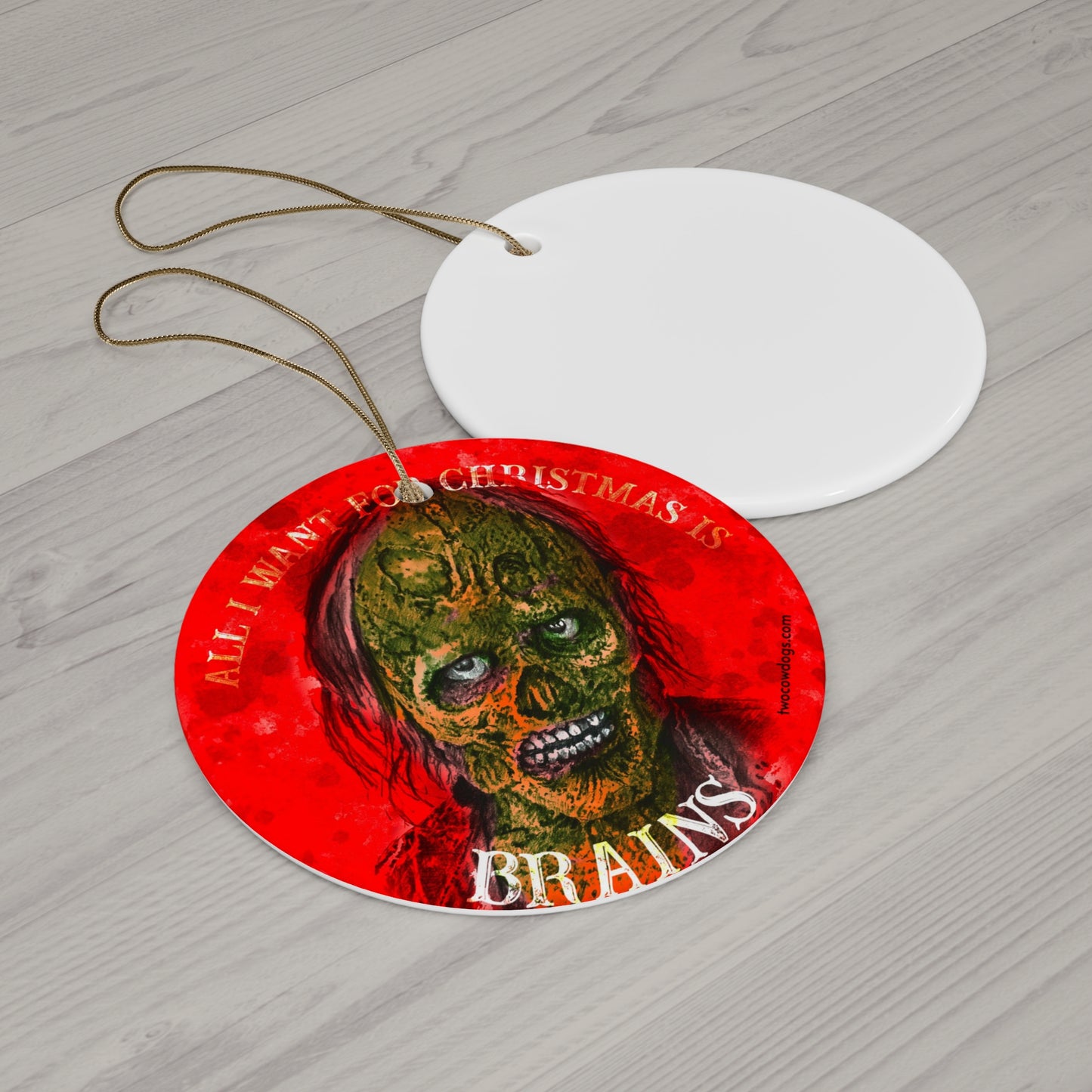 Zombie, Ceramic Christmas Ornament