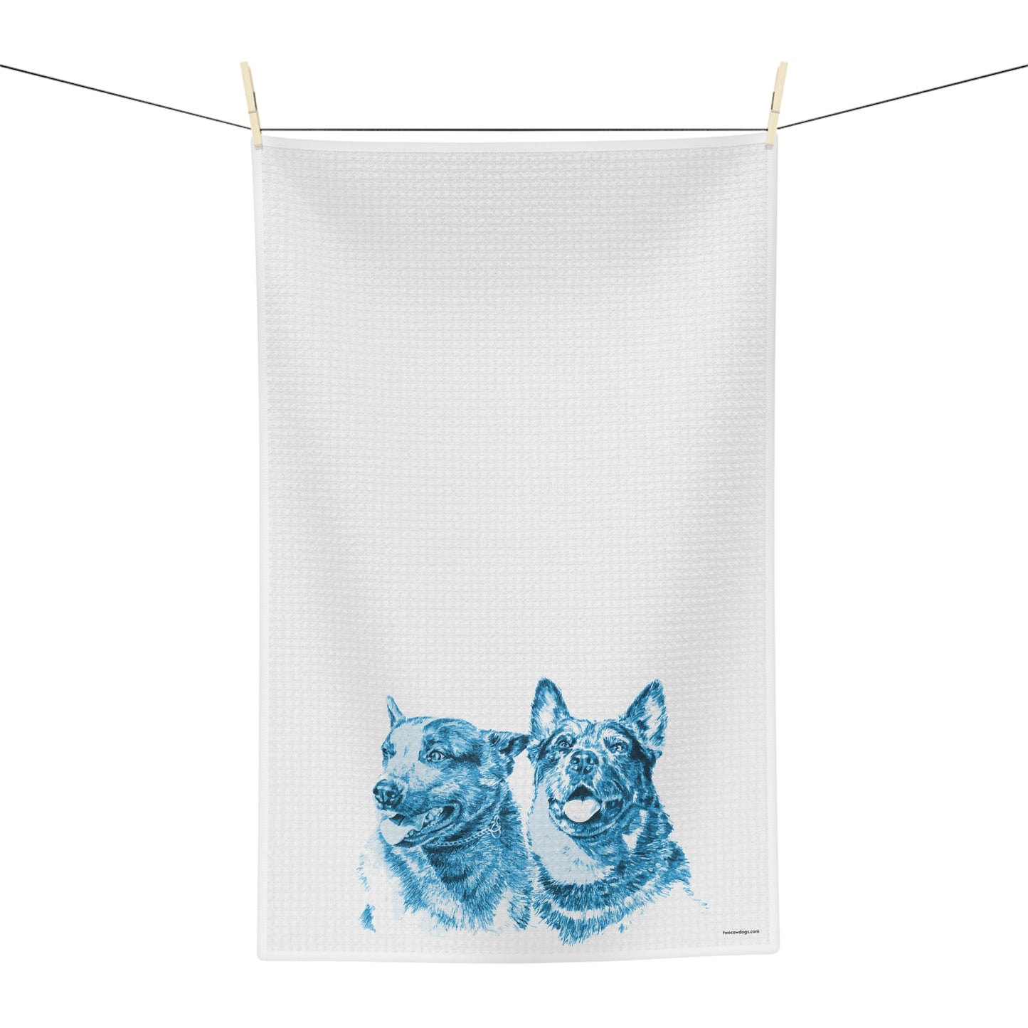 Two Blue Cowdogs Microfiber Tea Towel