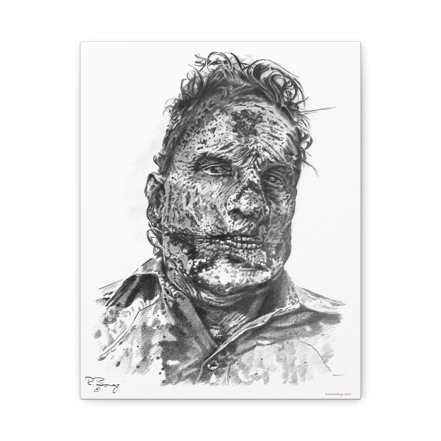 Stretched Canvas - Ron Zombie Drawing