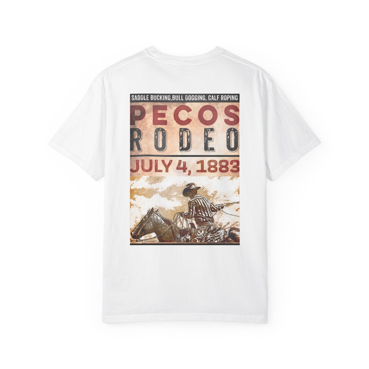 Vintage Pecos Rodeo 1883, front and back design