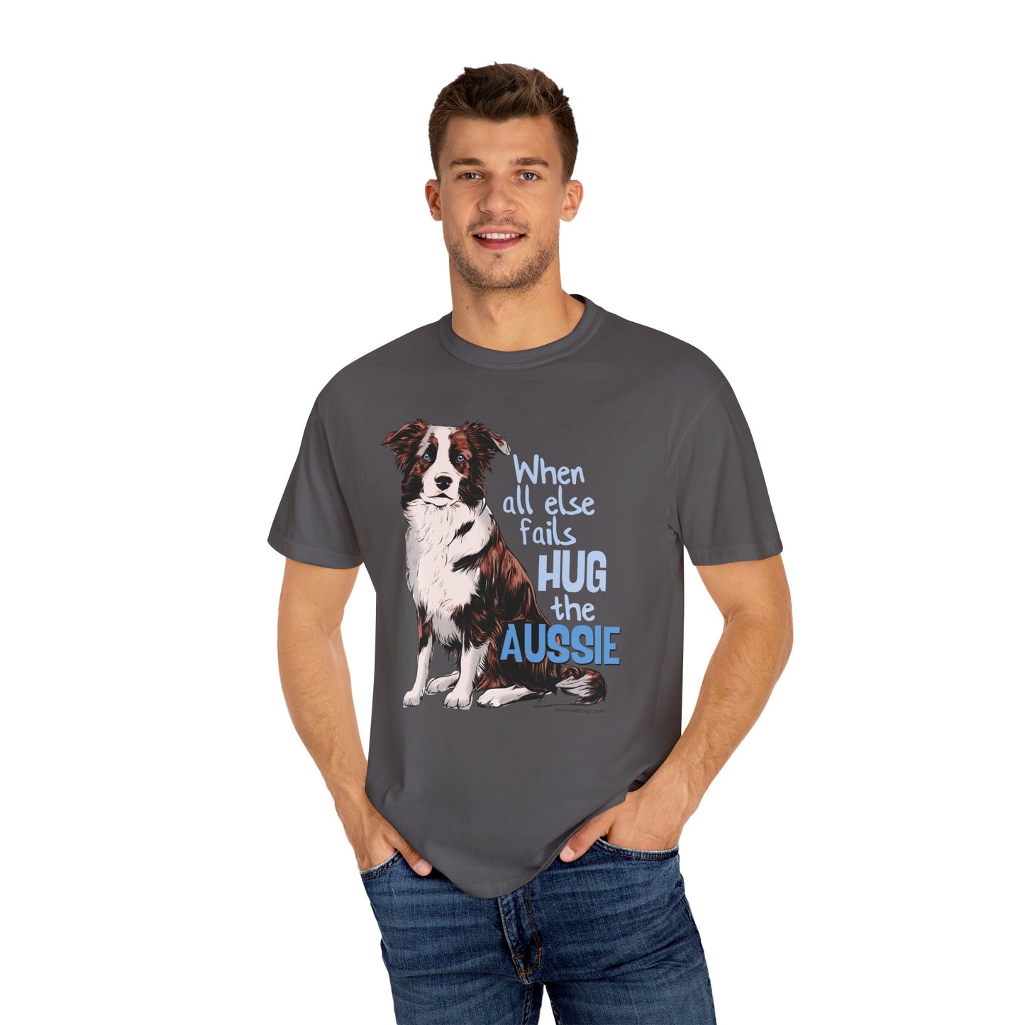 Australian Shepherd, Aussie Hug Unisex T-shirt