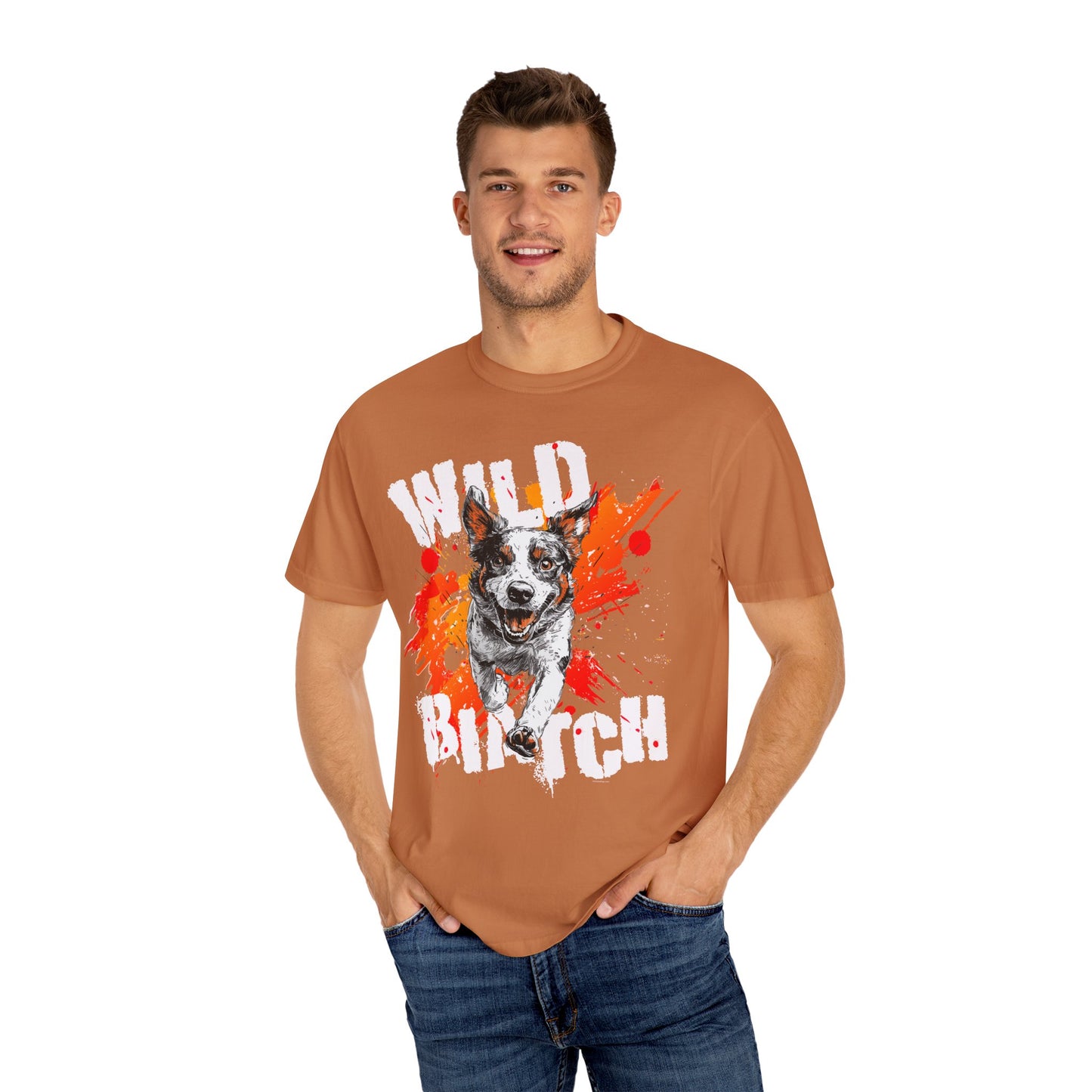 Wild Biatch Crazy Dog T-Shirt - Unisex Garment-Dyed