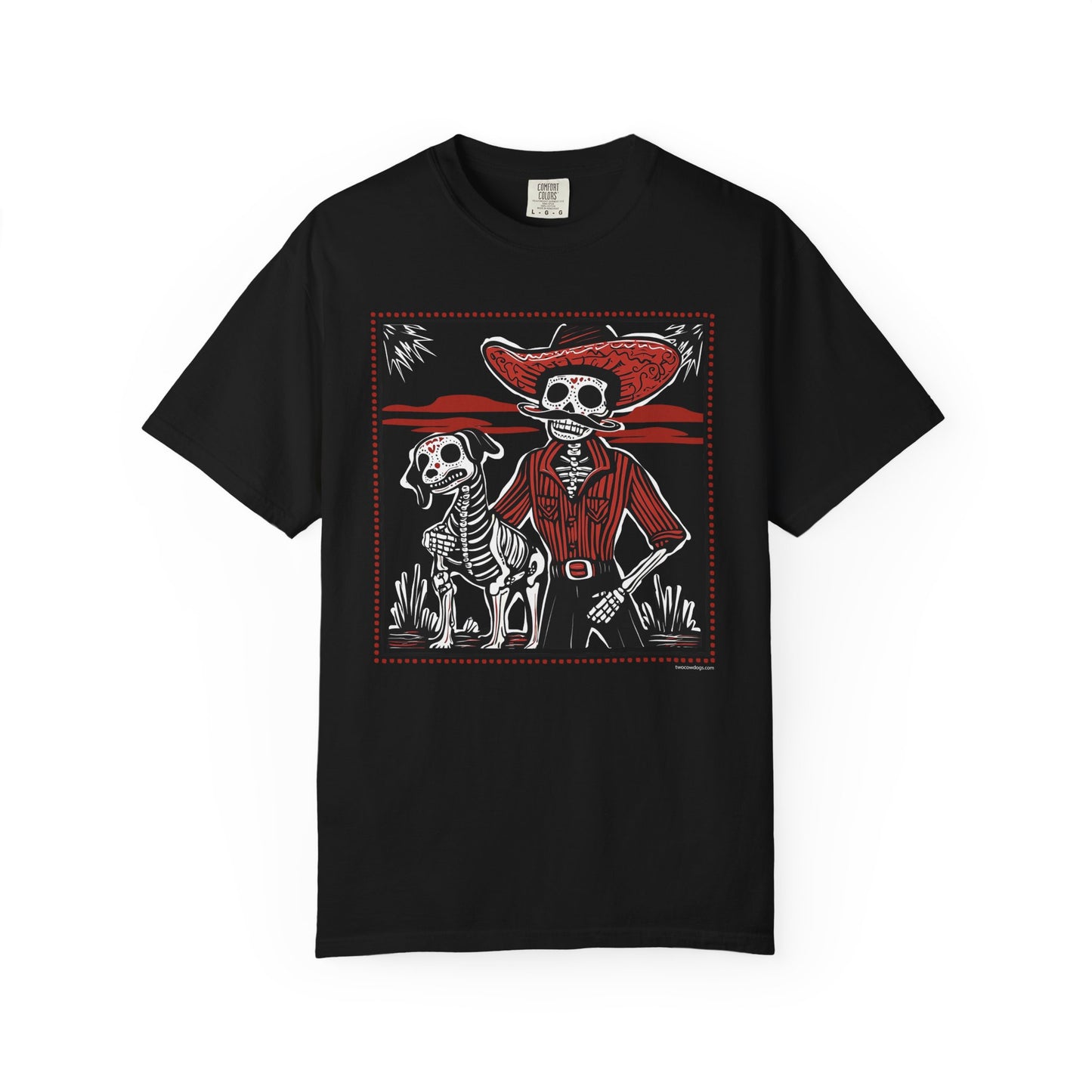 Dia De Los Muertos Skeleton Cowboy and Dog Unisex T-shirt