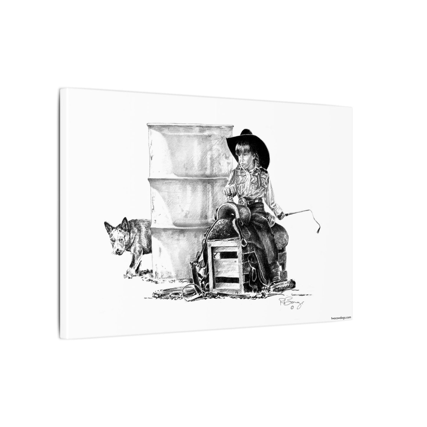 Future Barrel Racer, Rodeo Stretched Canvas