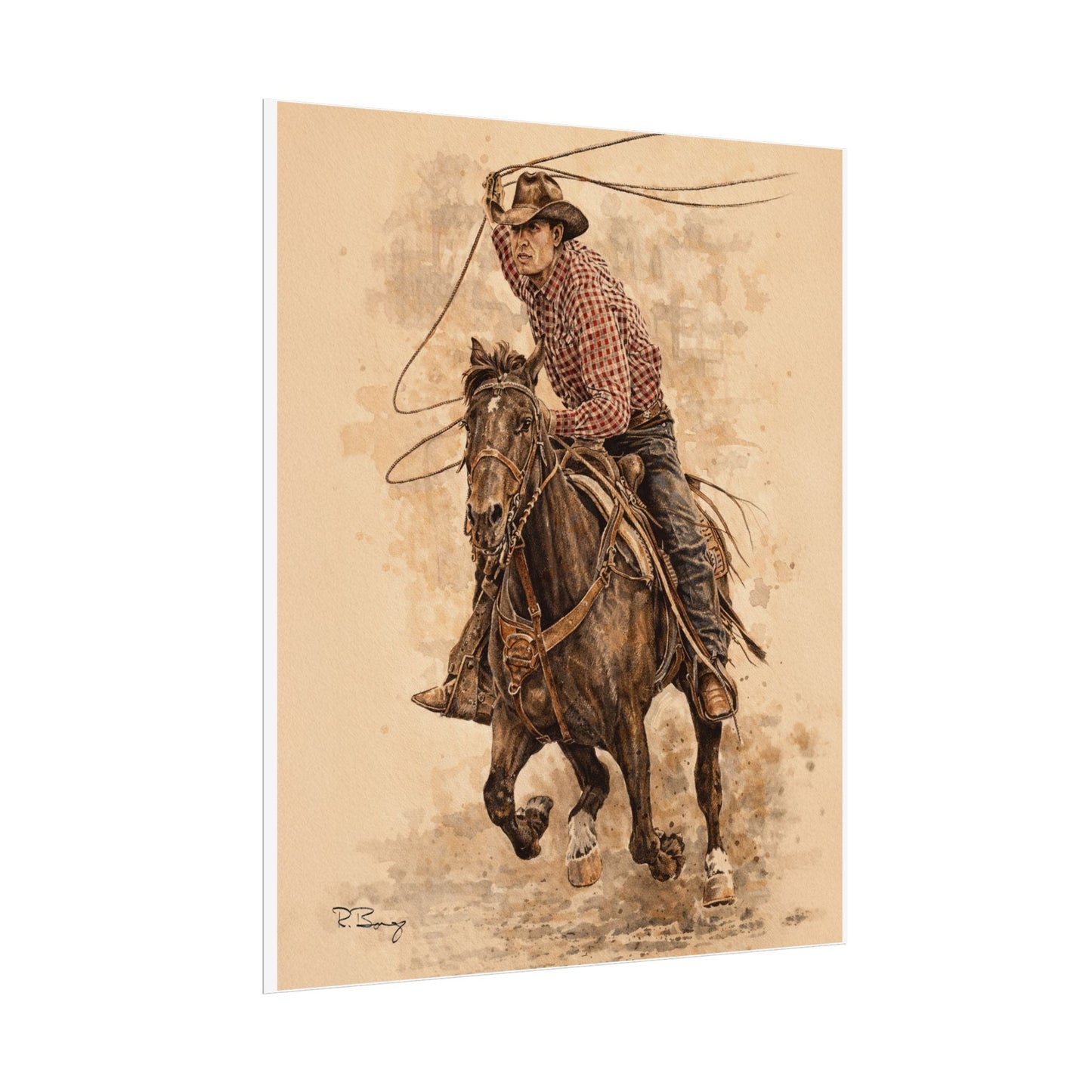 Roper Shirt Rolled Print — Western Rodeo Wall Art