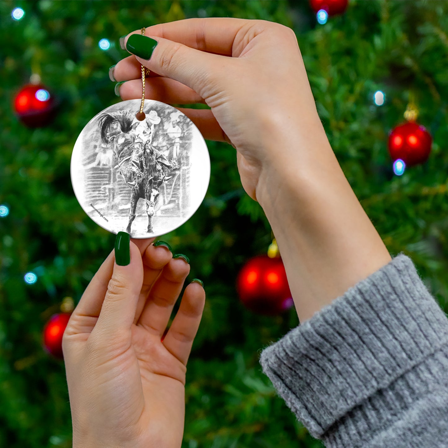 Bronc Rider Christmas Ornament