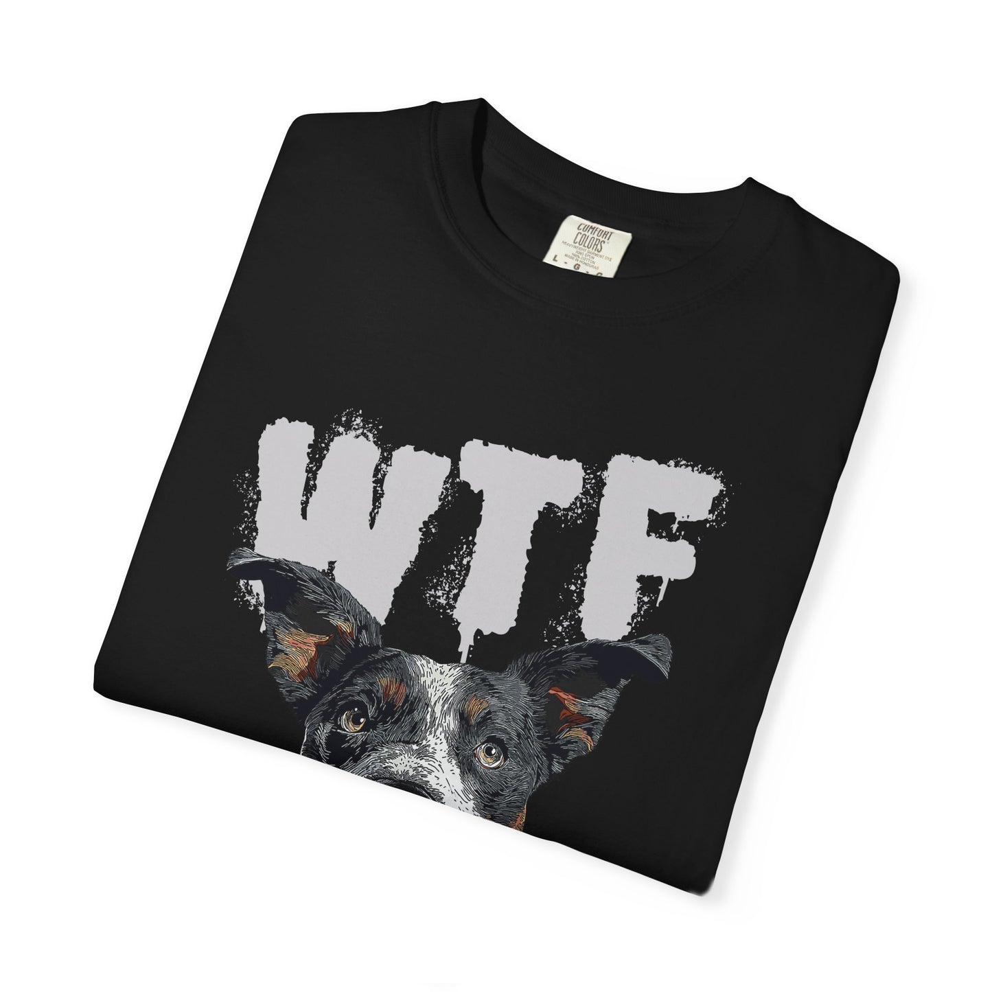 Cowdog Lover Tee with 'WTF, Where's The Food?' Funny Line