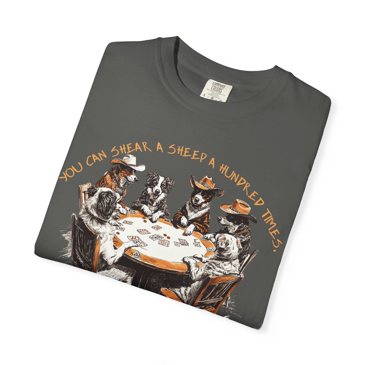 T-shirt with Poker Player Amarillo Slim Quote and Dogs Playing Cards Design