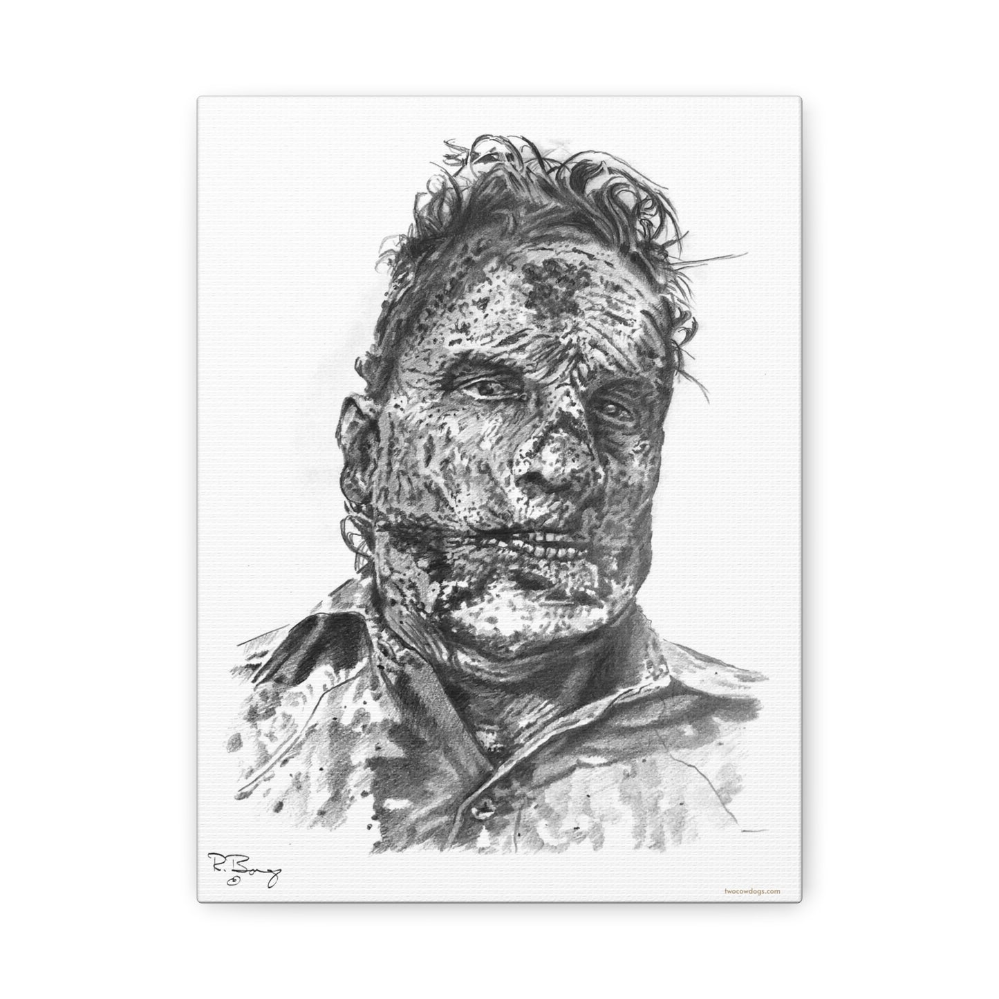 Stretched Canvas - Ron Zombie Drawing