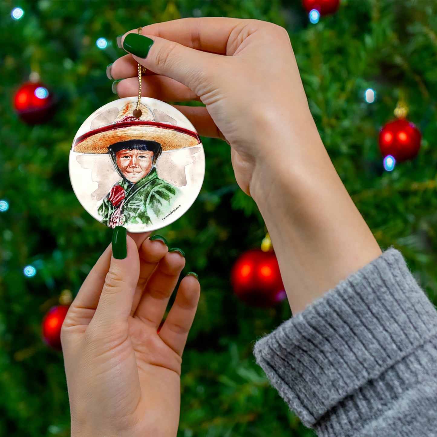 Little Charro, Ceramic Christmas Ornament