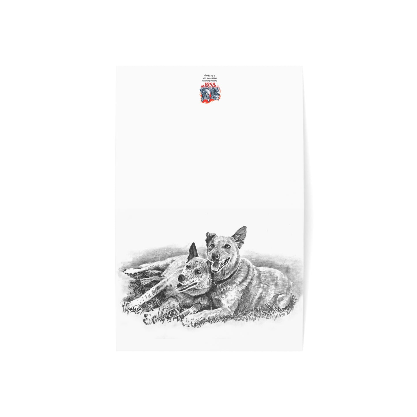 Notecards - Two Lazy Heelers, Cowdogs - 10pcs