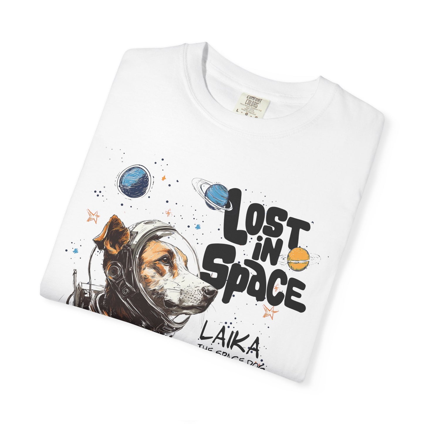 Laika Lost in Space T-shirt - Unisex Garment-Dyed