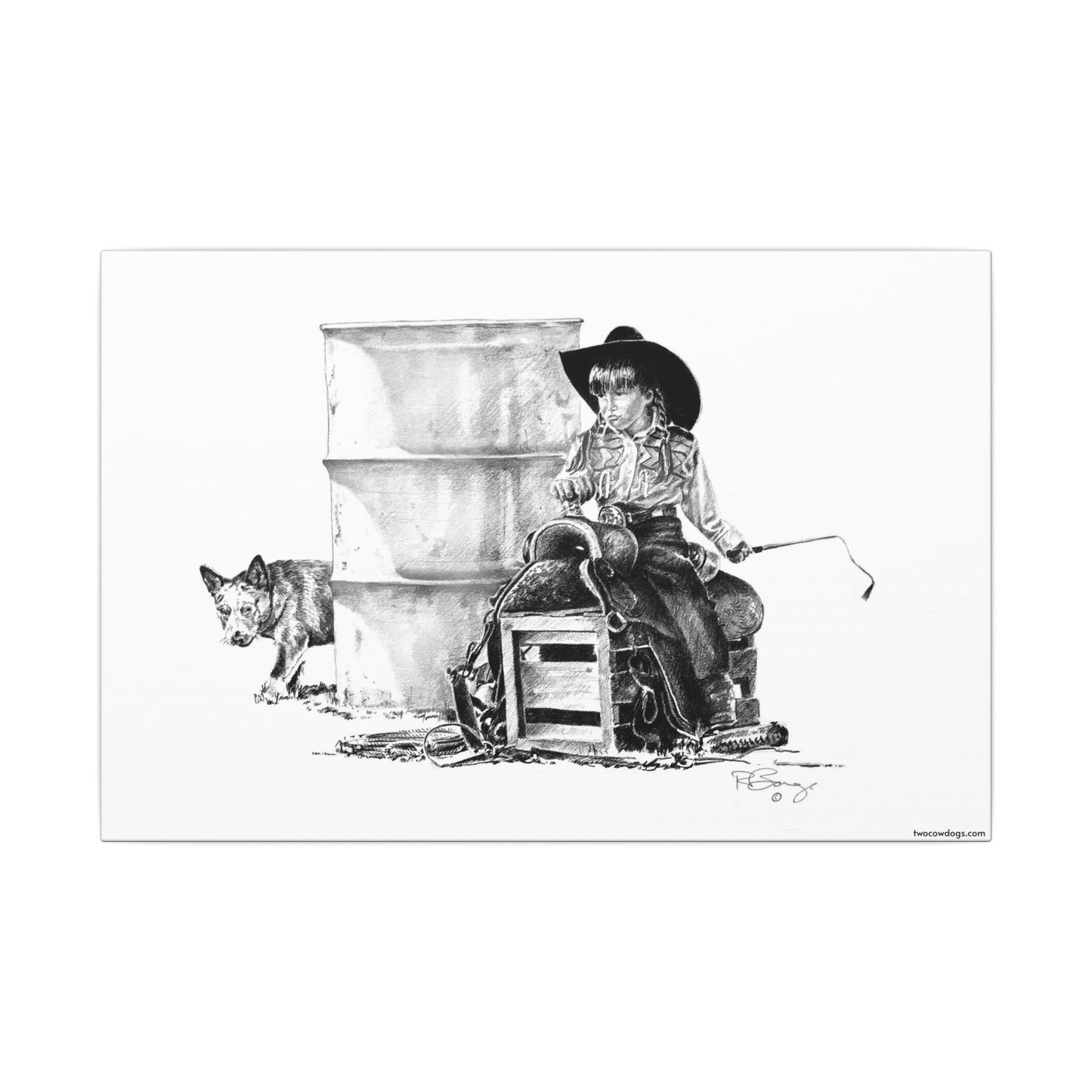 Future Barrel Racer, Rodeo Stretched Canvas