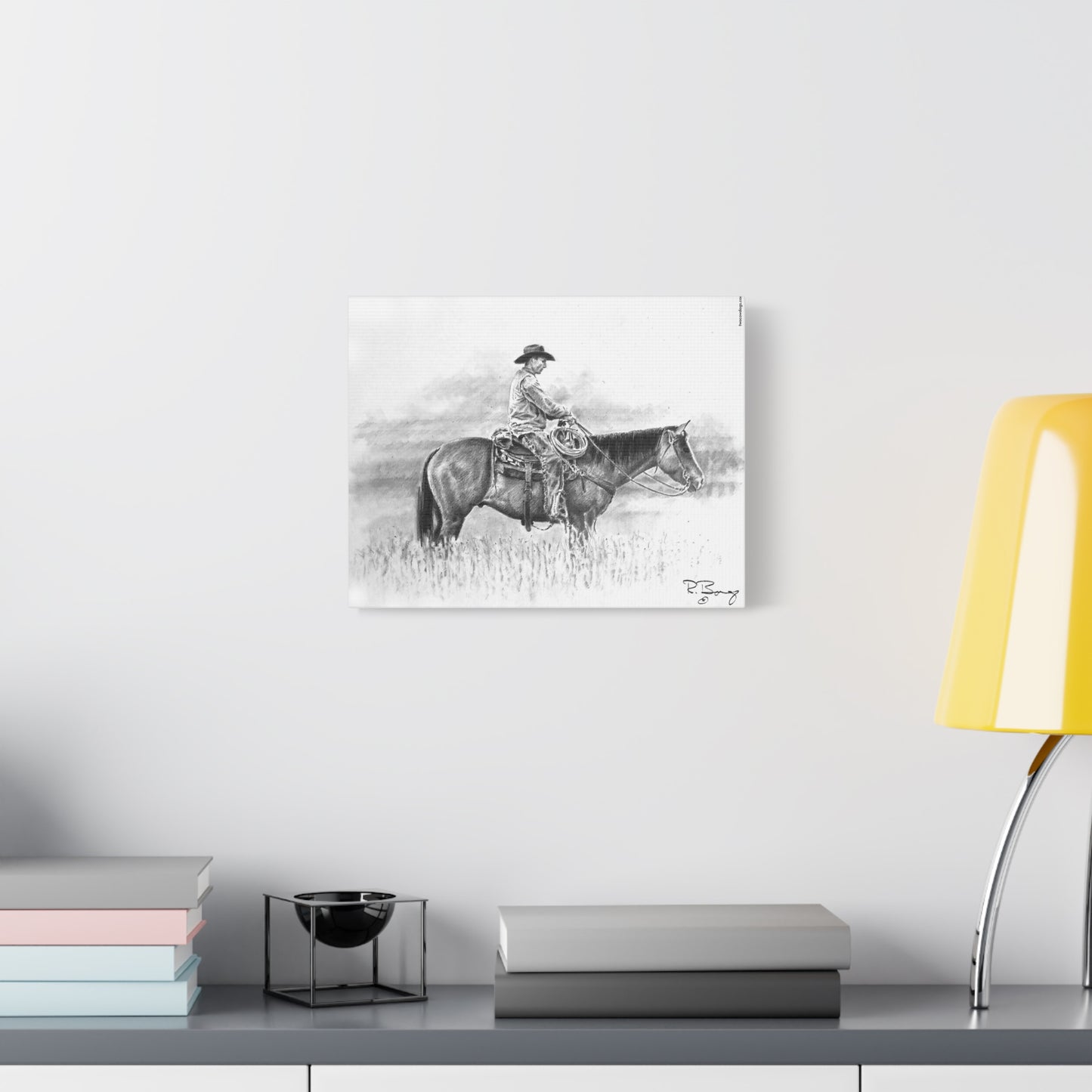 Pasture Cowboy, Custom Stretched Canvas
